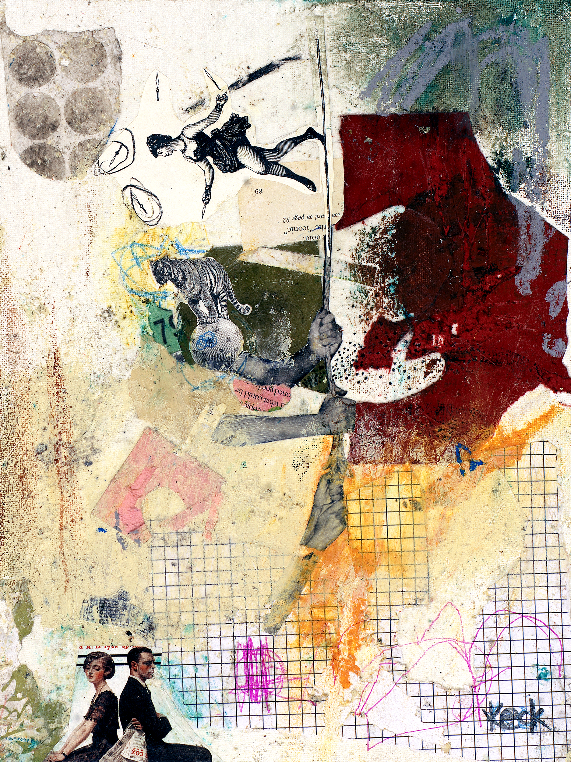 Collage Art Print<br>On Canvas<br>Balancing Act