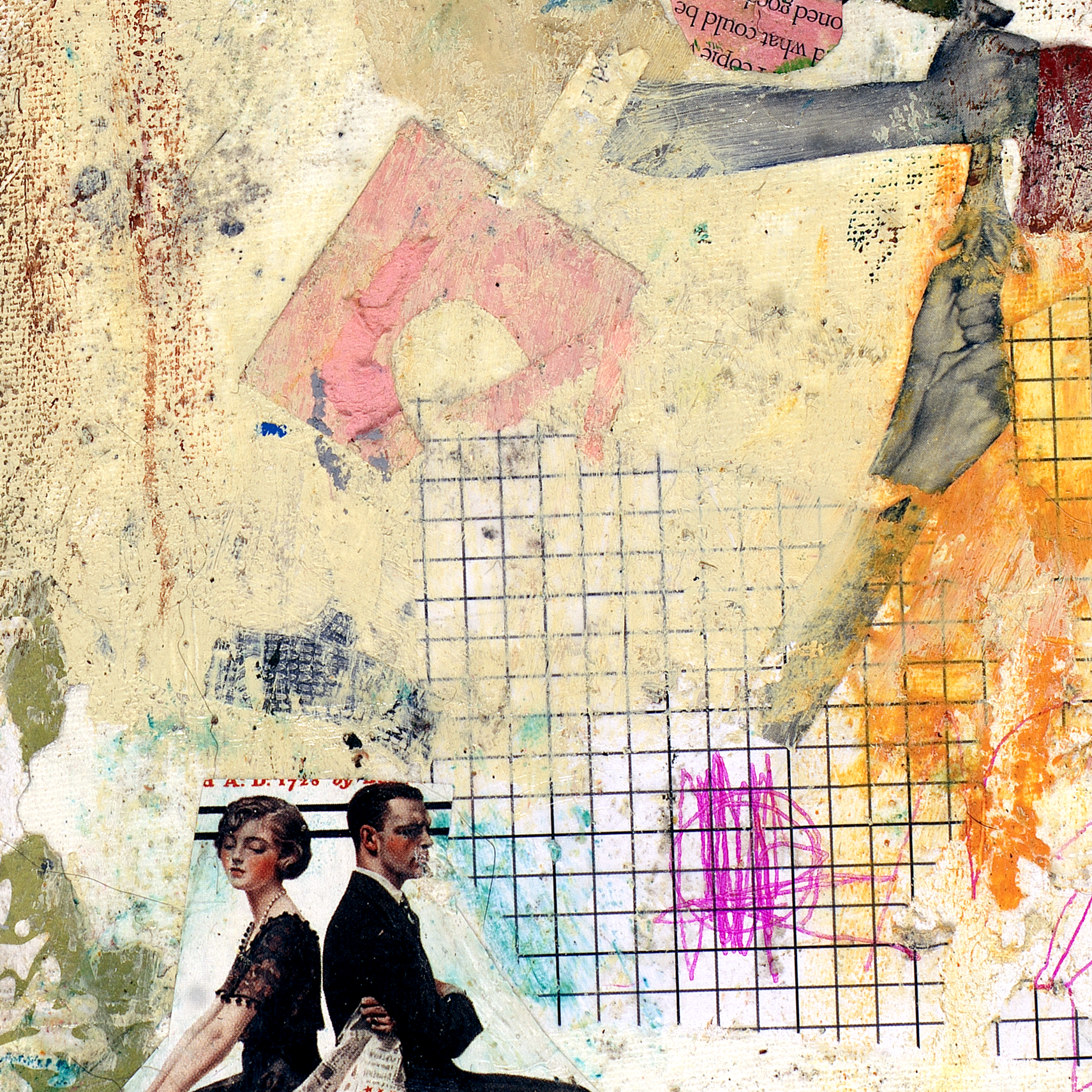 Collage Art Print<br>On Canvas<br>Balancing Act