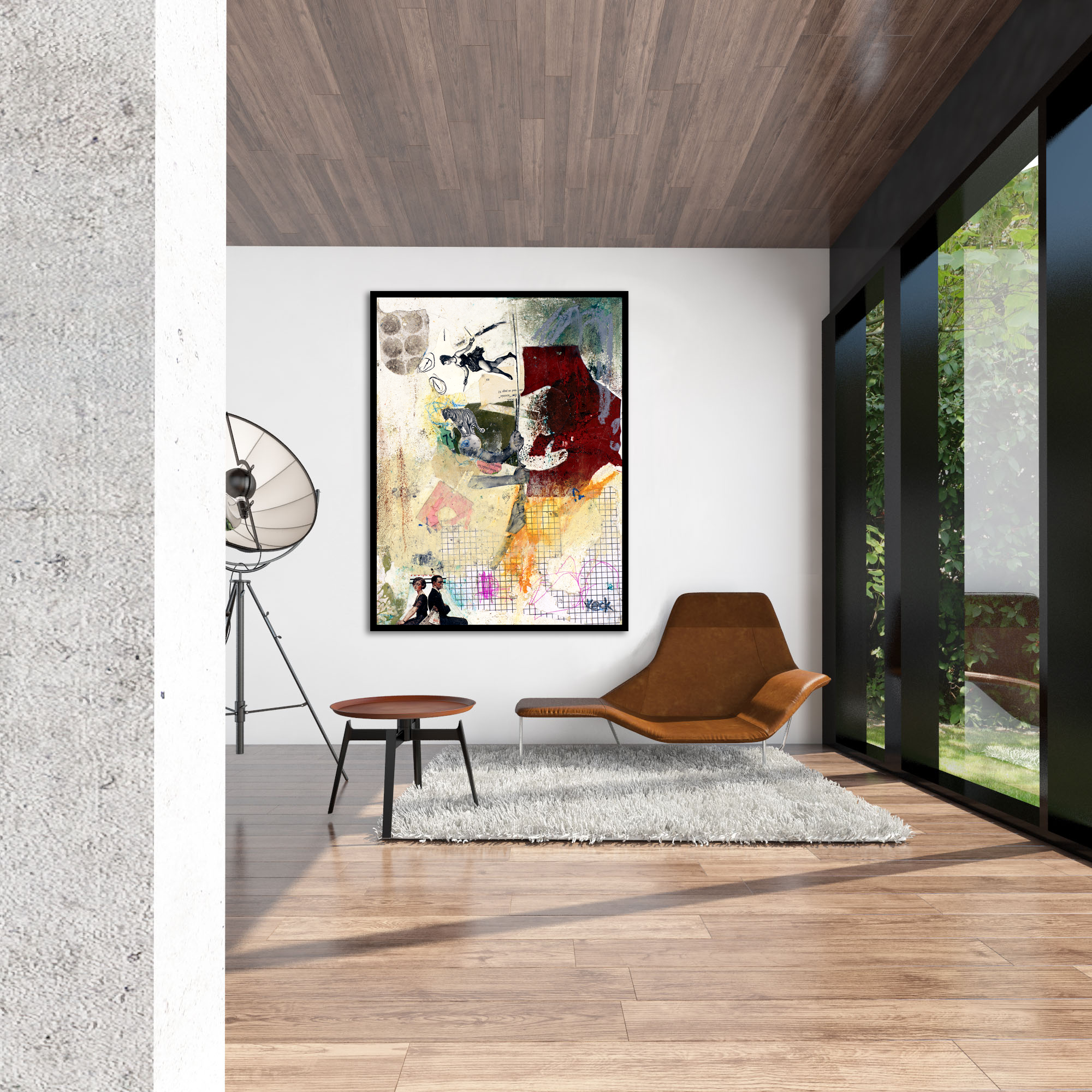 Collage Art Print<br>On Canvas<br>Balancing Act