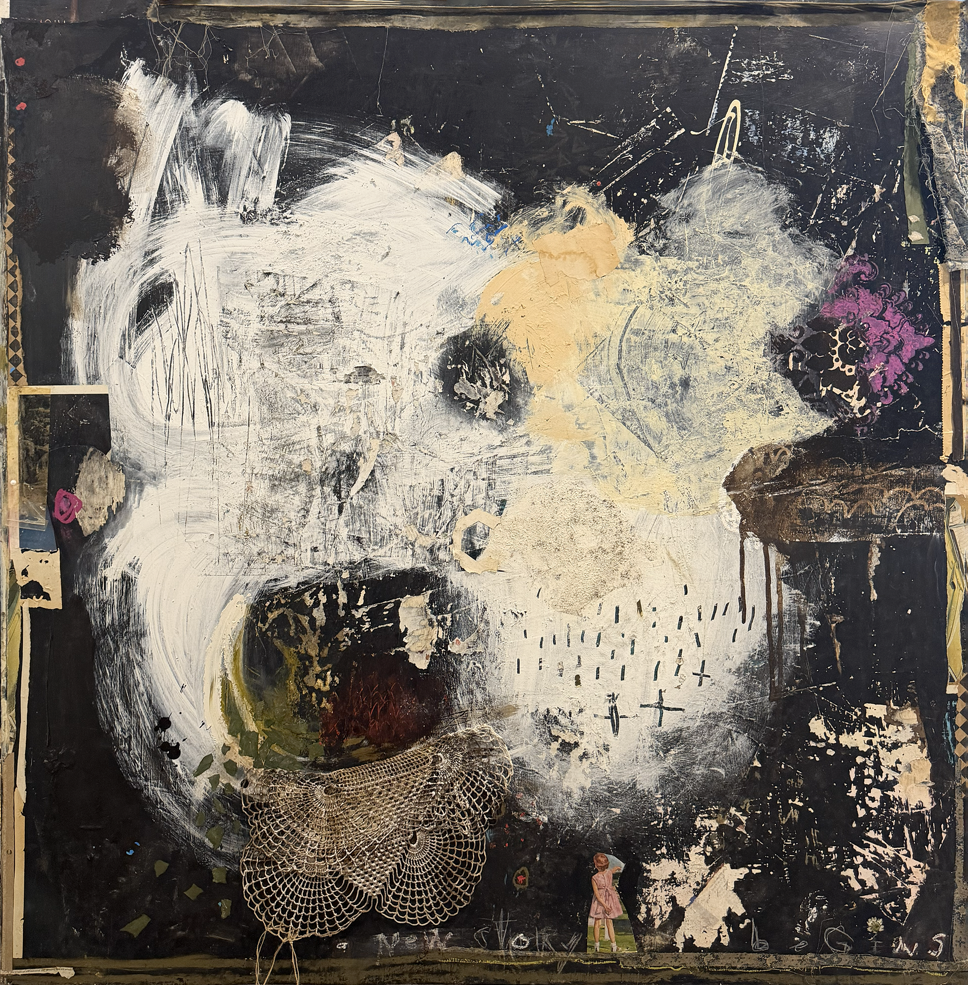 Original Mixed Media Painting<br>on Wood in Floater Frame<br>Title: Once Upon A Time