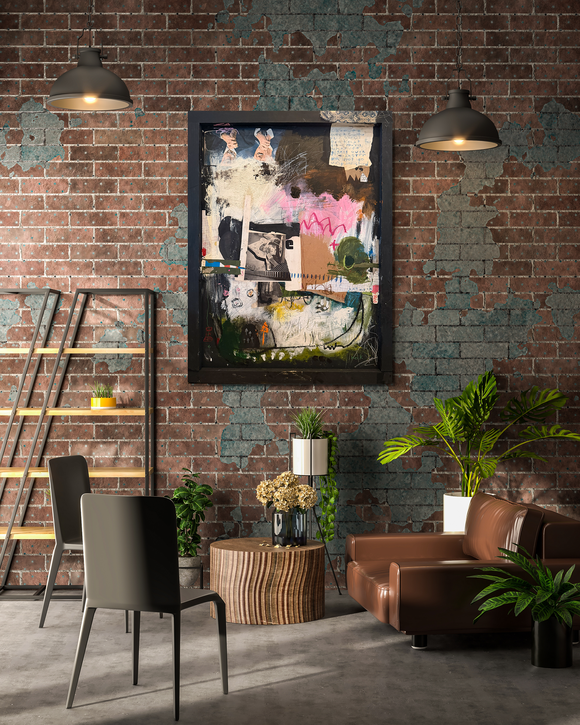 Original Mixed Media Painting<br>on Wood in Floater Frame<br>Title: What's So Funny?