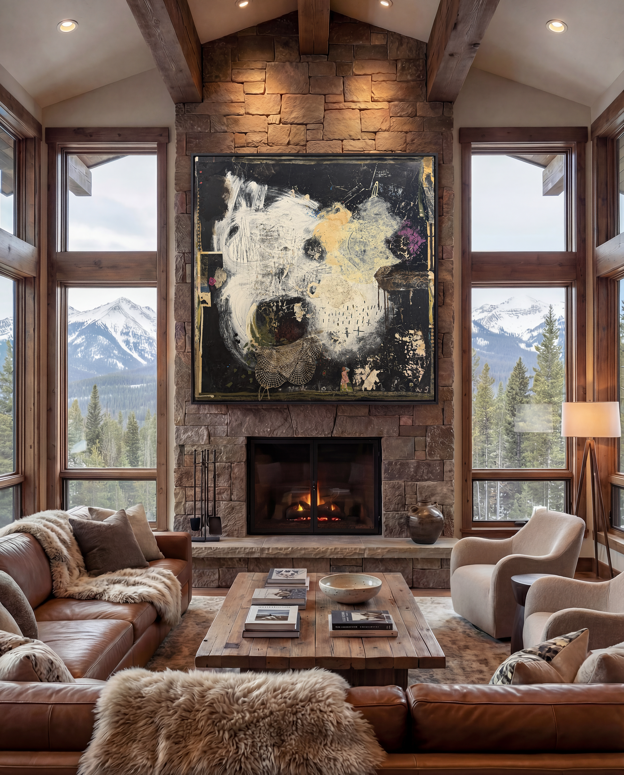 Original Mixed Media Painting<br>on Wood in Floater Frame<br>Title: Once Upon A Time