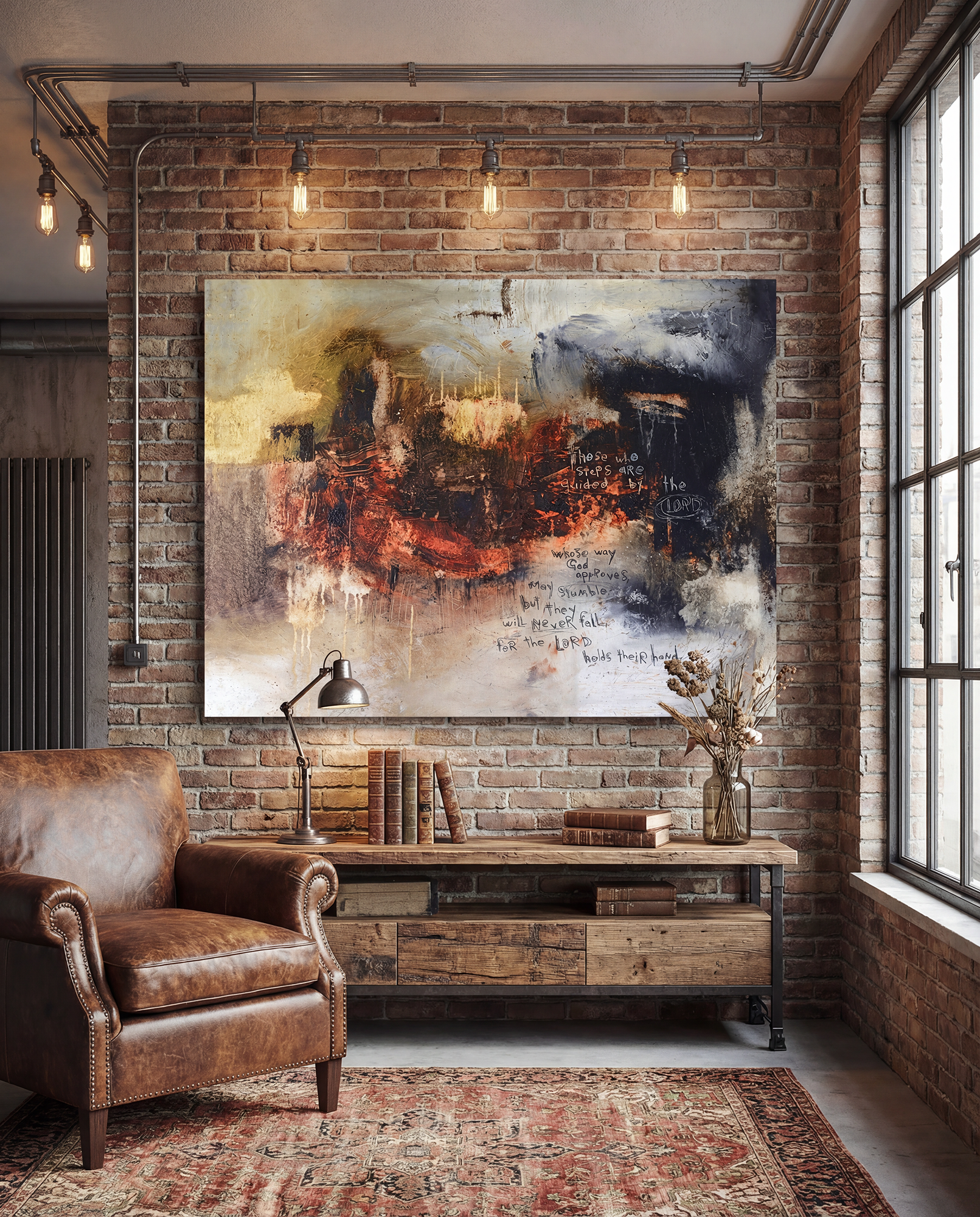 SCRIPTURE ART for modern decor.  Emotive abstract paintings with scripture embedded into them.