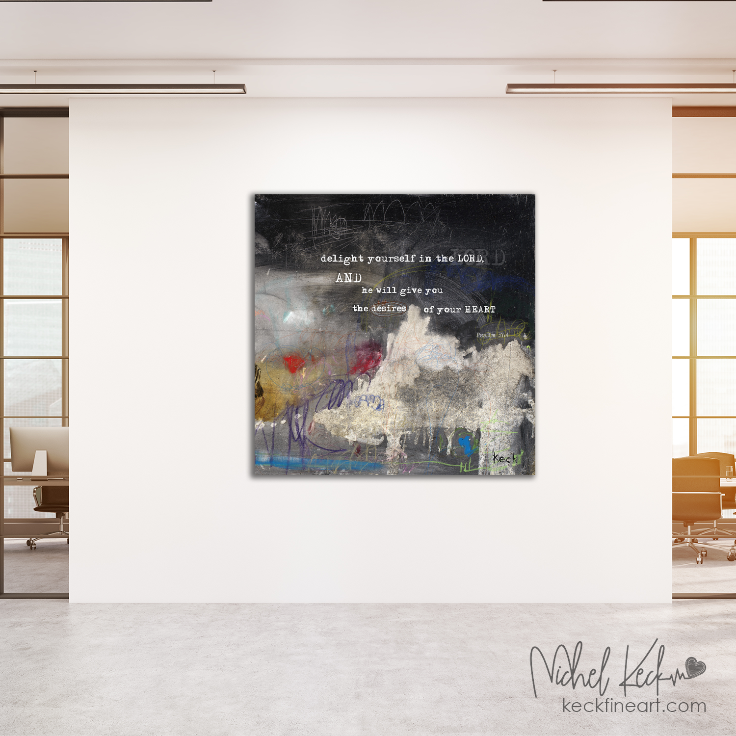 SCRIPTURE ART. Abstract scripture art by renowned artist Michel Keck. 
