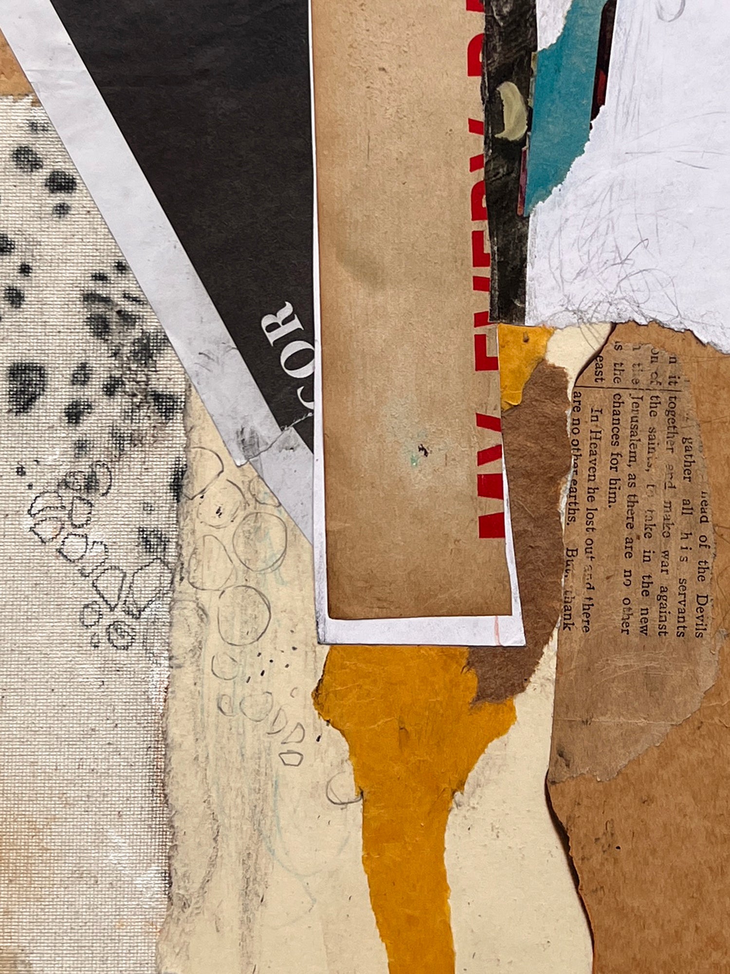 No More Earths <br> Original Abstract Cross Art <br> Collage On Reverse Canvas