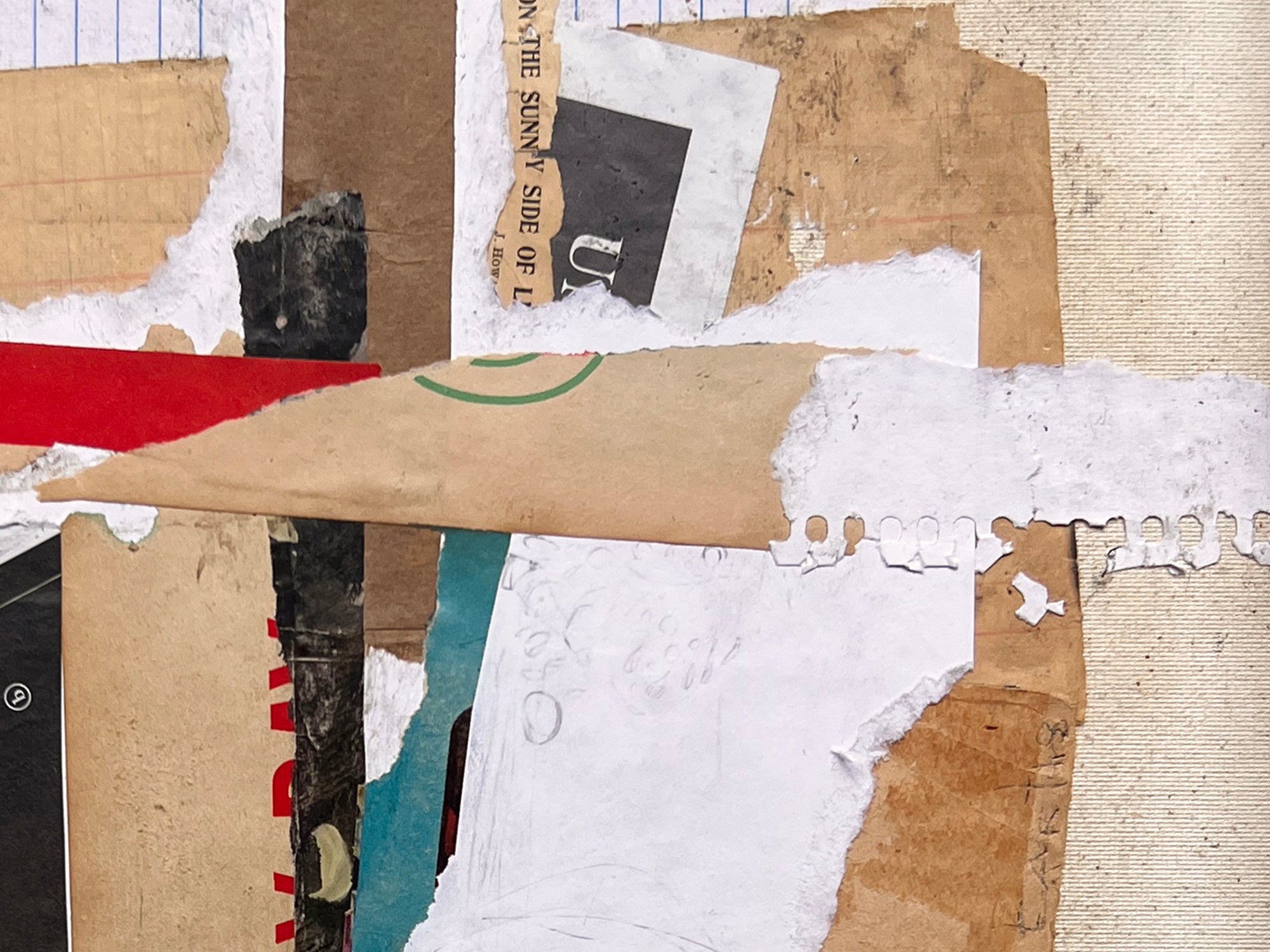 No More Earths <br> Original Abstract Cross Art <br> Collage On Reverse Canvas