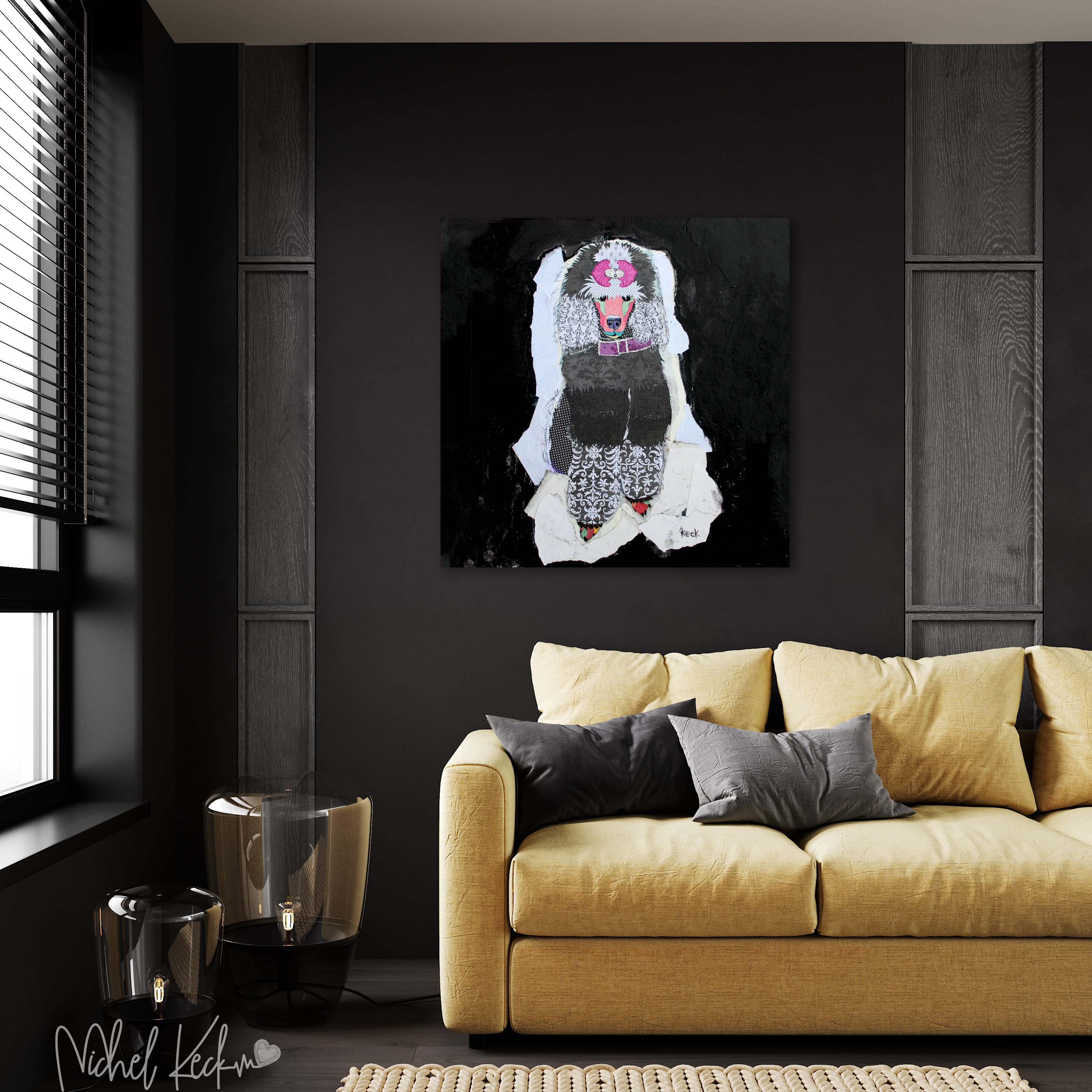 POODLE DOG ART. modern dog art prints on canvas