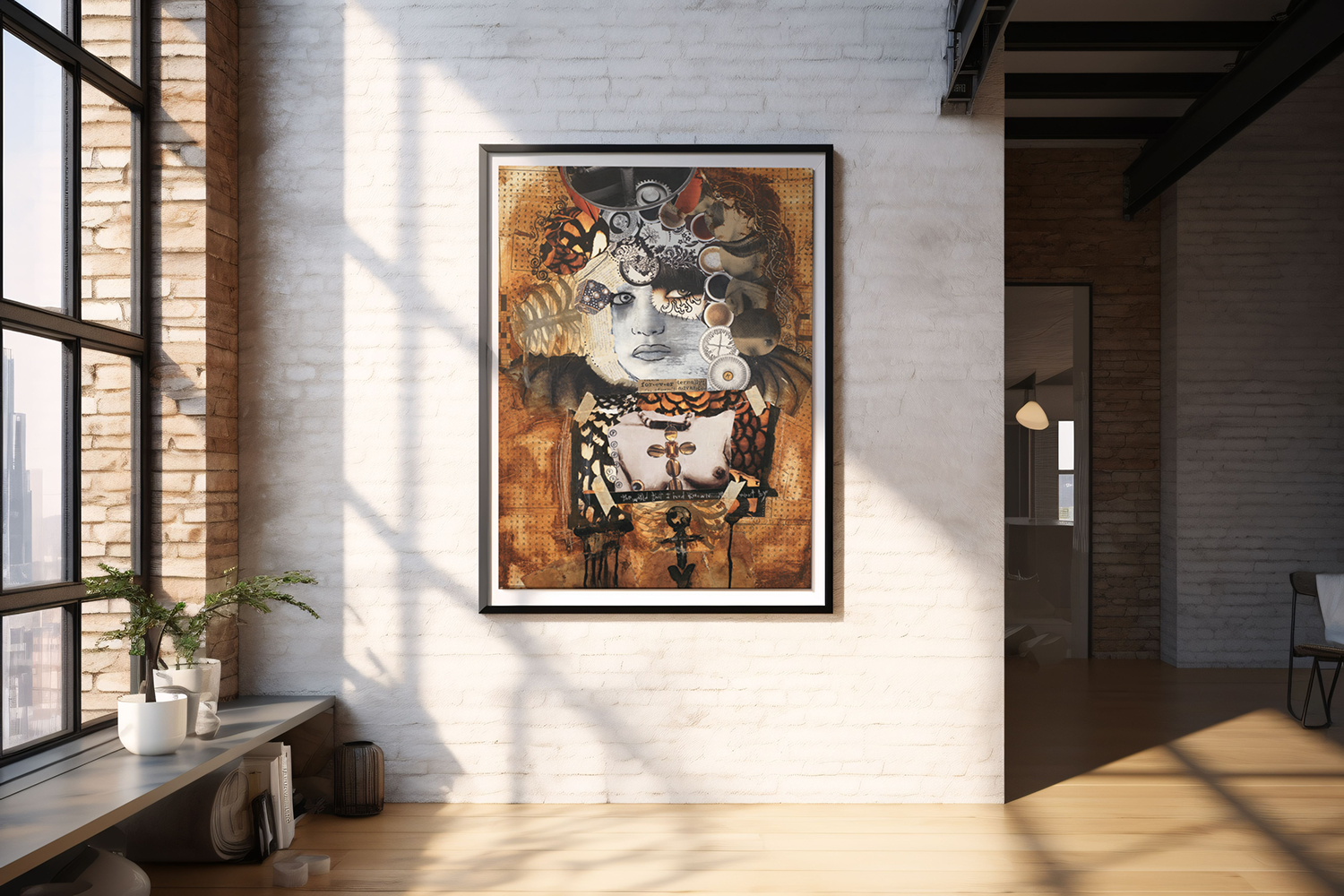 Collage Art Print<br>On Canvas<br>Title: Forever