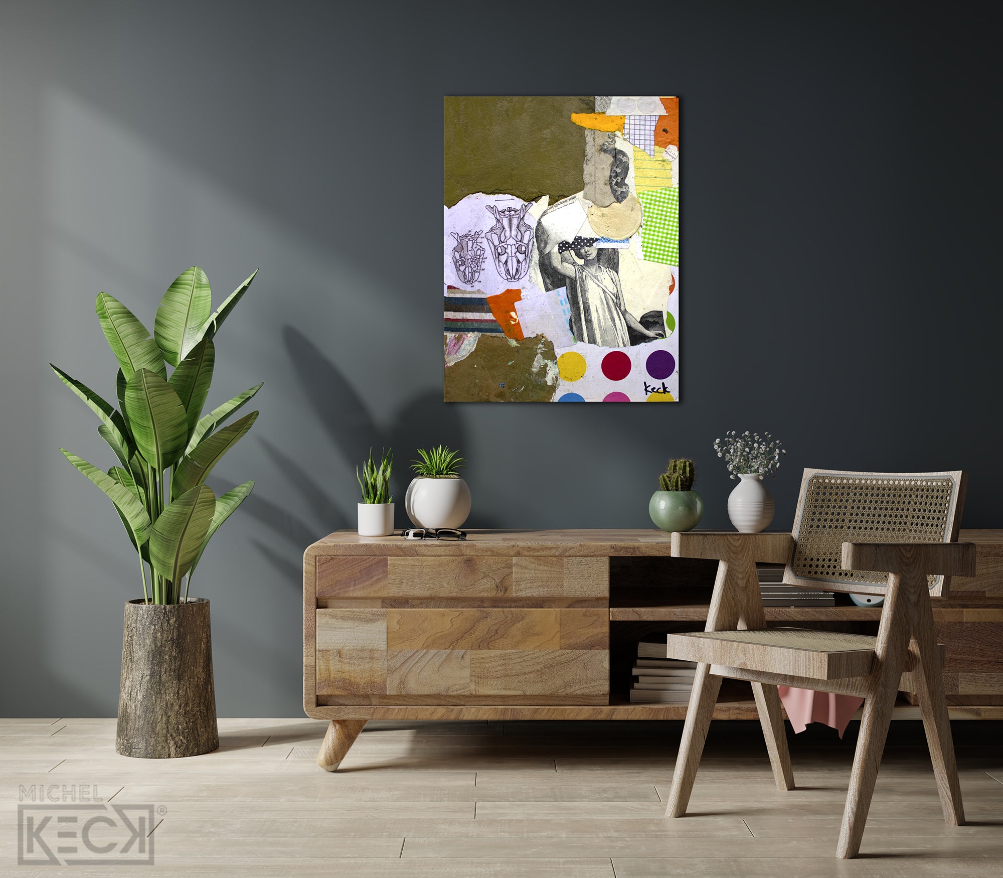 Collage Art Print<br>on Canvas<br> Into Your Eyes