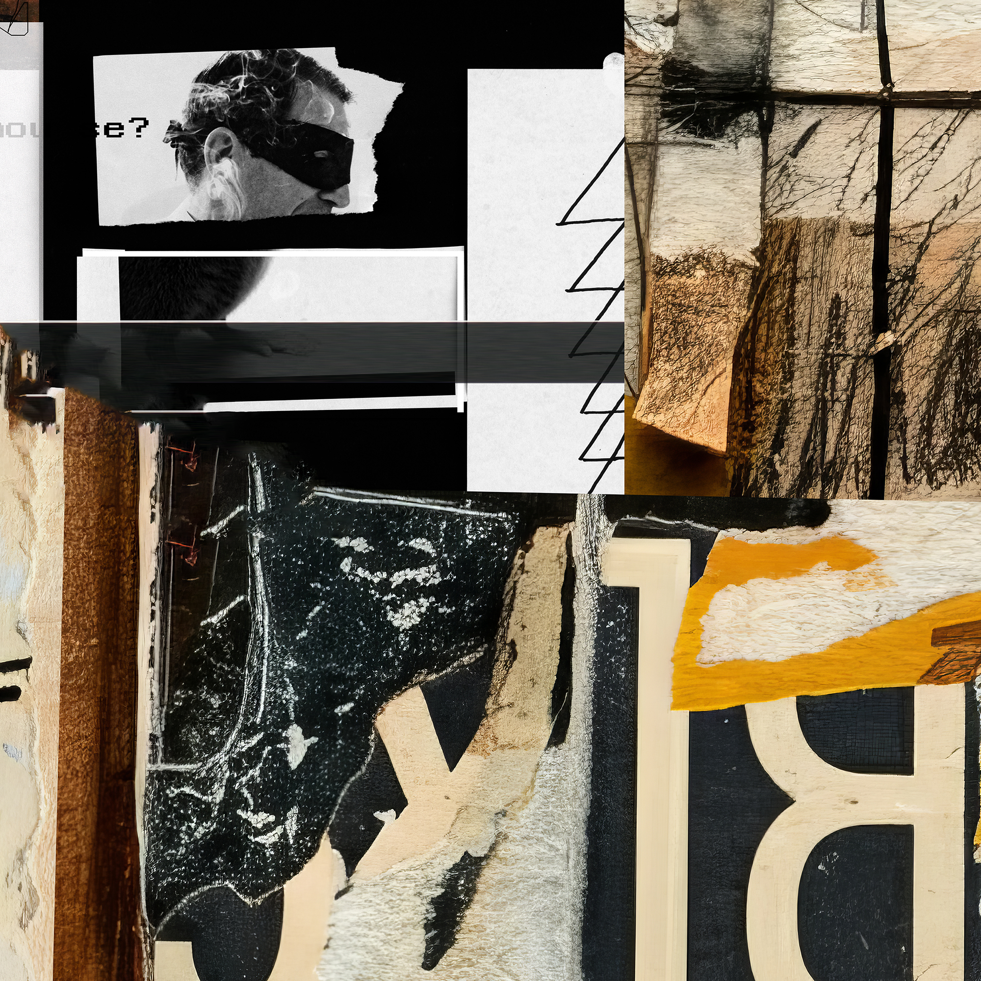 Collage Art Print<br>On Canvas<br> Are You A Man Or A Mouse?