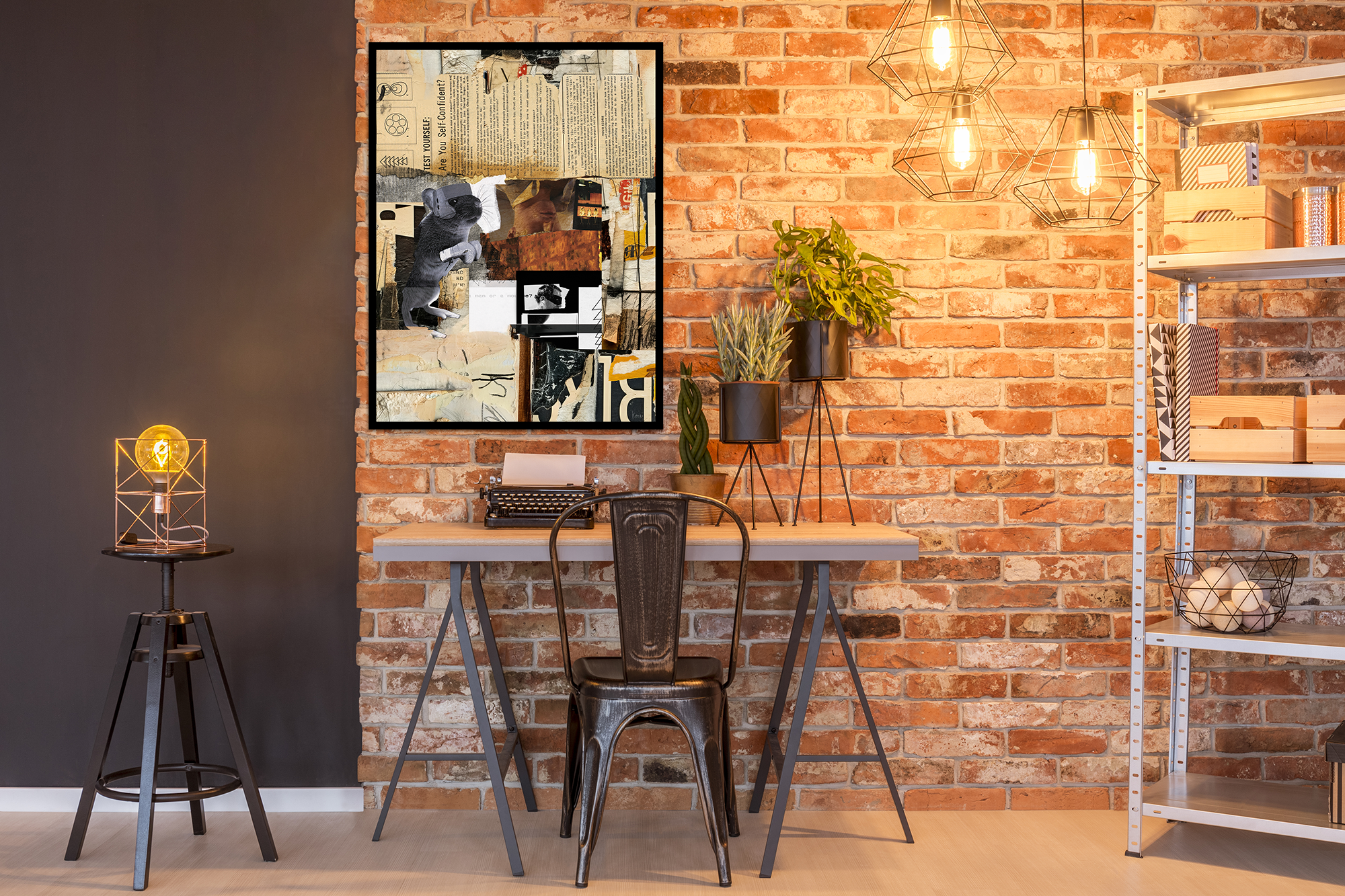 Collage Art Print<br>On Canvas<br> Are You A Man Or A Mouse?