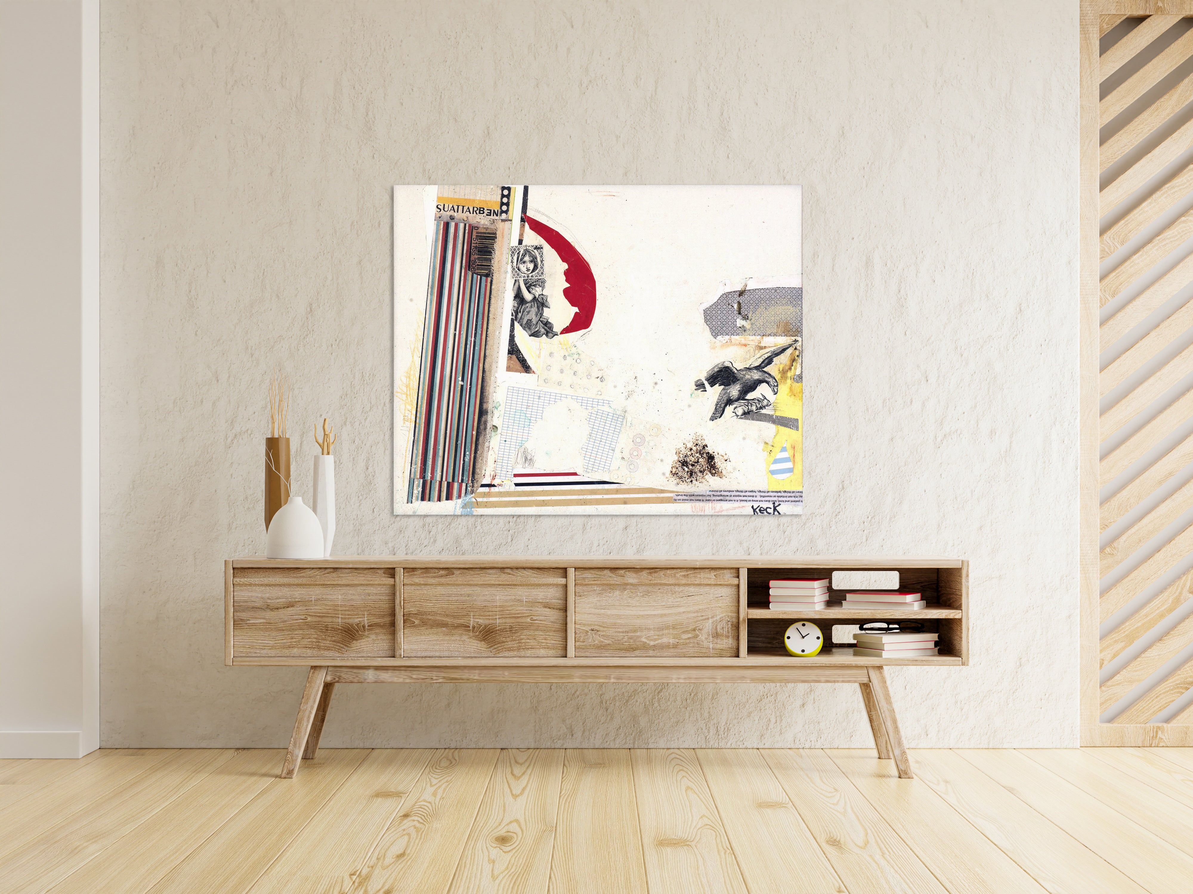 Collage Art Print<br>On Canvas<br>Title: Vulnerable