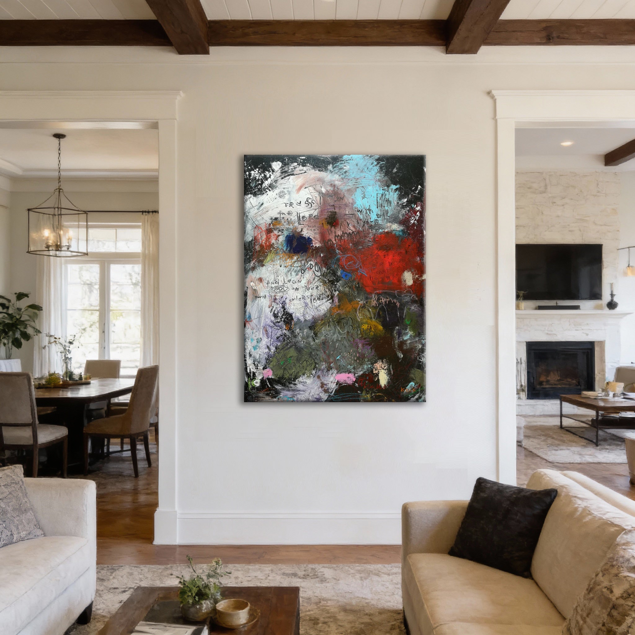 Original Abstract Scripture <br>Painting on Canvas<br>Proverbs 3:5