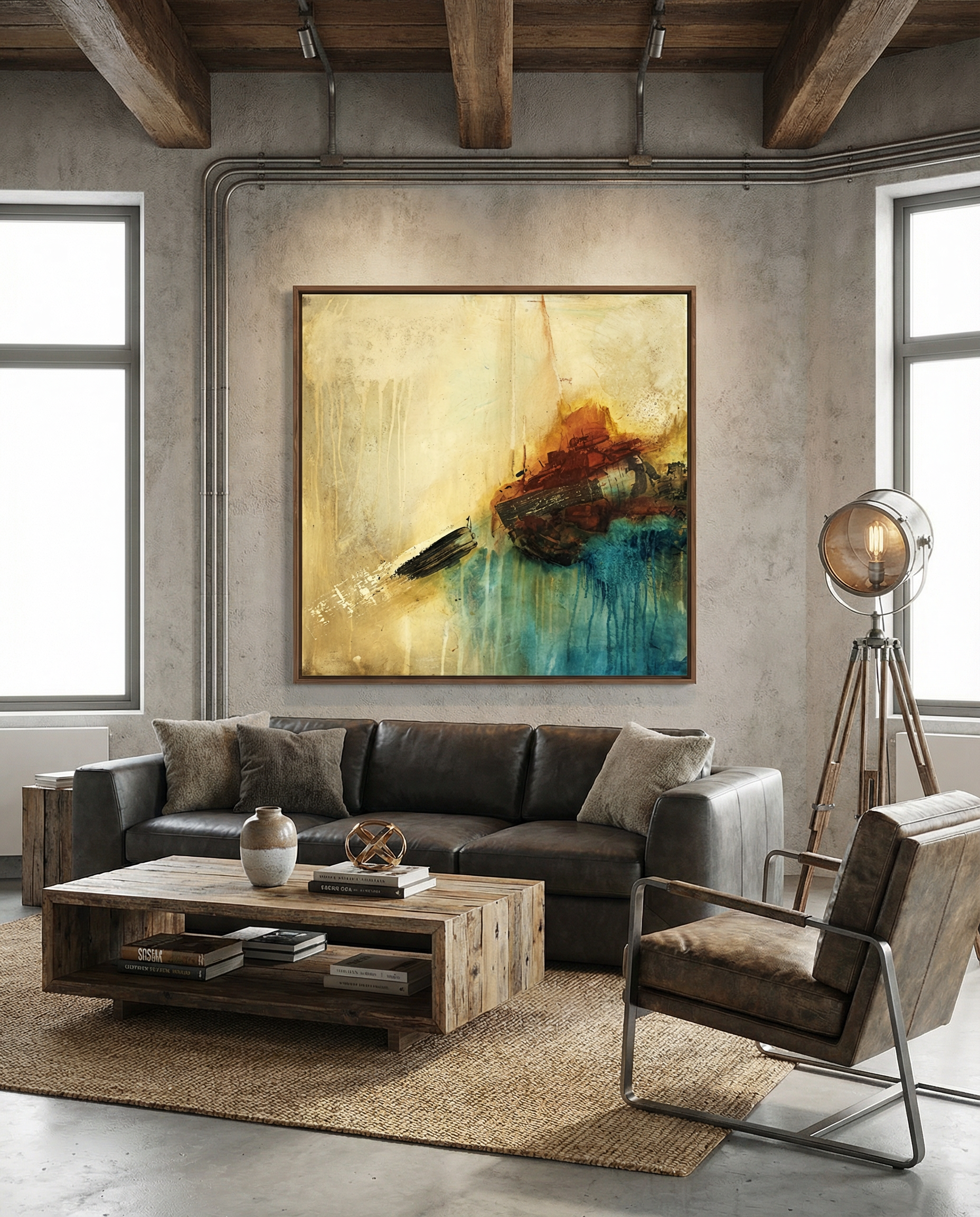 Modern Abstract Art for upscale interiors.  Wholesale abstract art prints to trade. Abstract canvas art prints in wood floater frames. organic and raw abstract art styles.