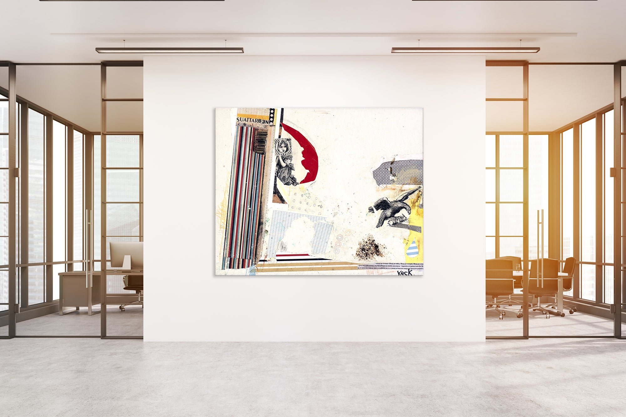 Collage Art Print<br>On Canvas<br>Title: Vulnerable