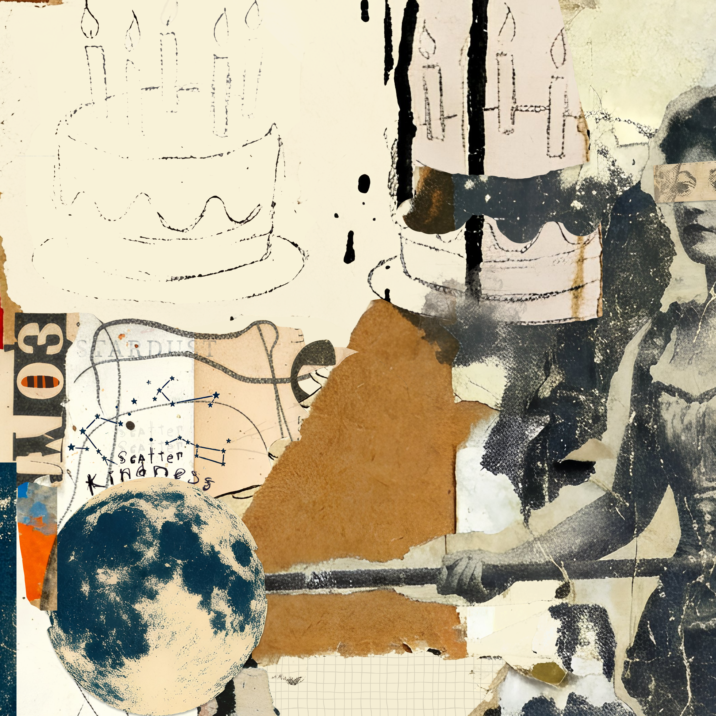 Collage Art Print<br>On Canvas<br> Title: Waiting on a Wish