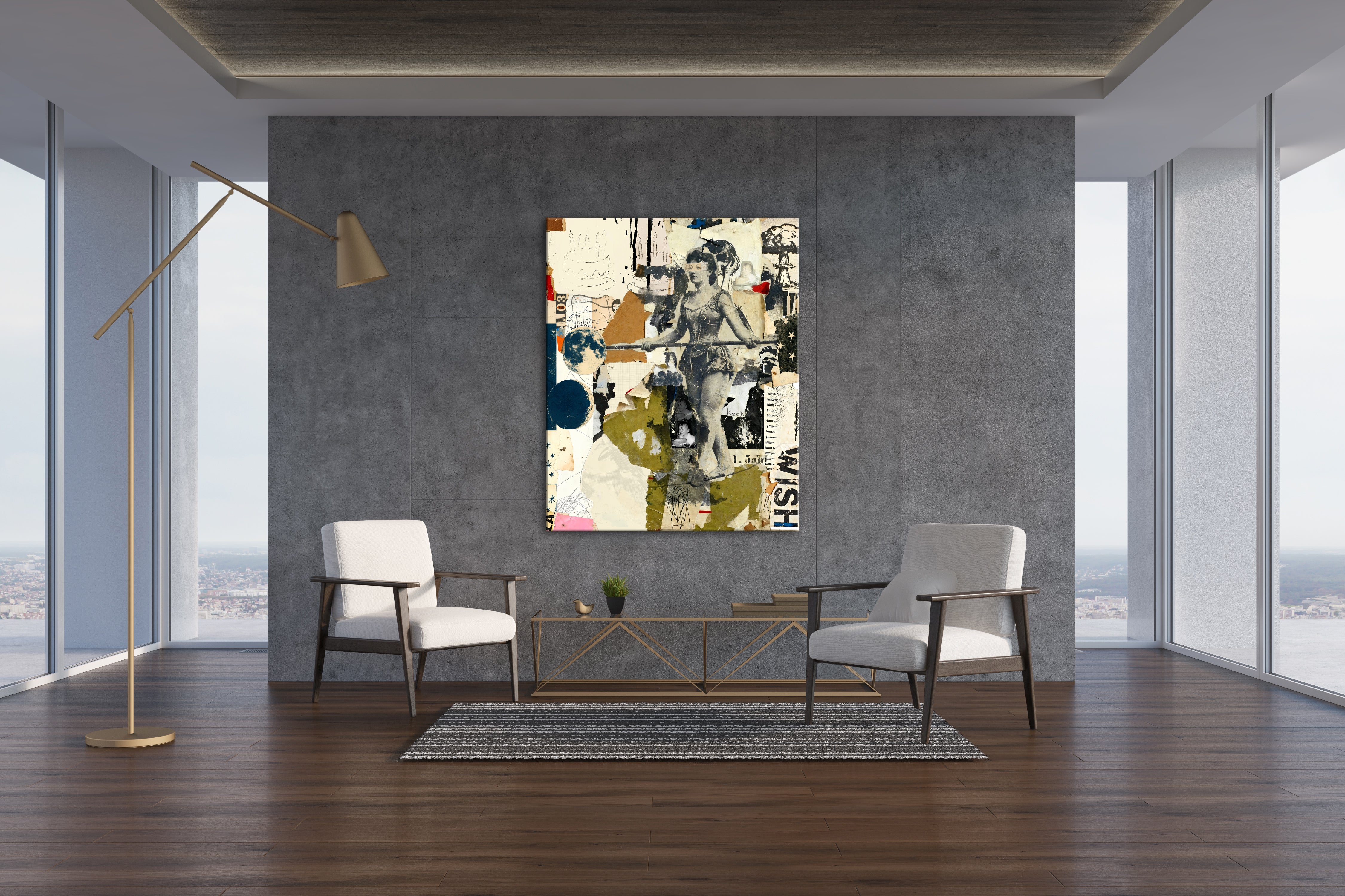 Collage Art Print<br>On Canvas<br> Title: Waiting on a Wish