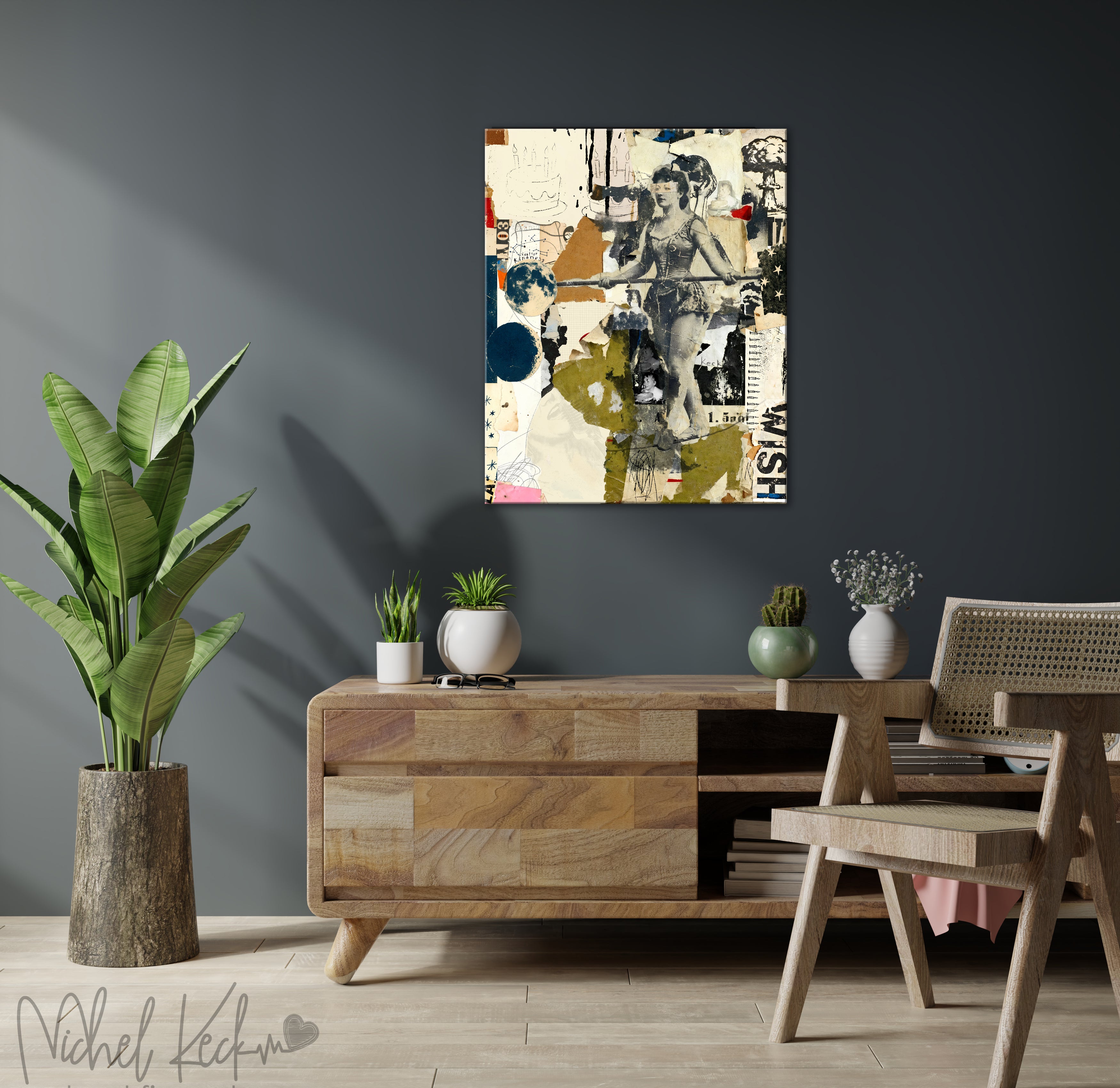 Collage Art Print<br>On Canvas<br> Title: Waiting on a Wish