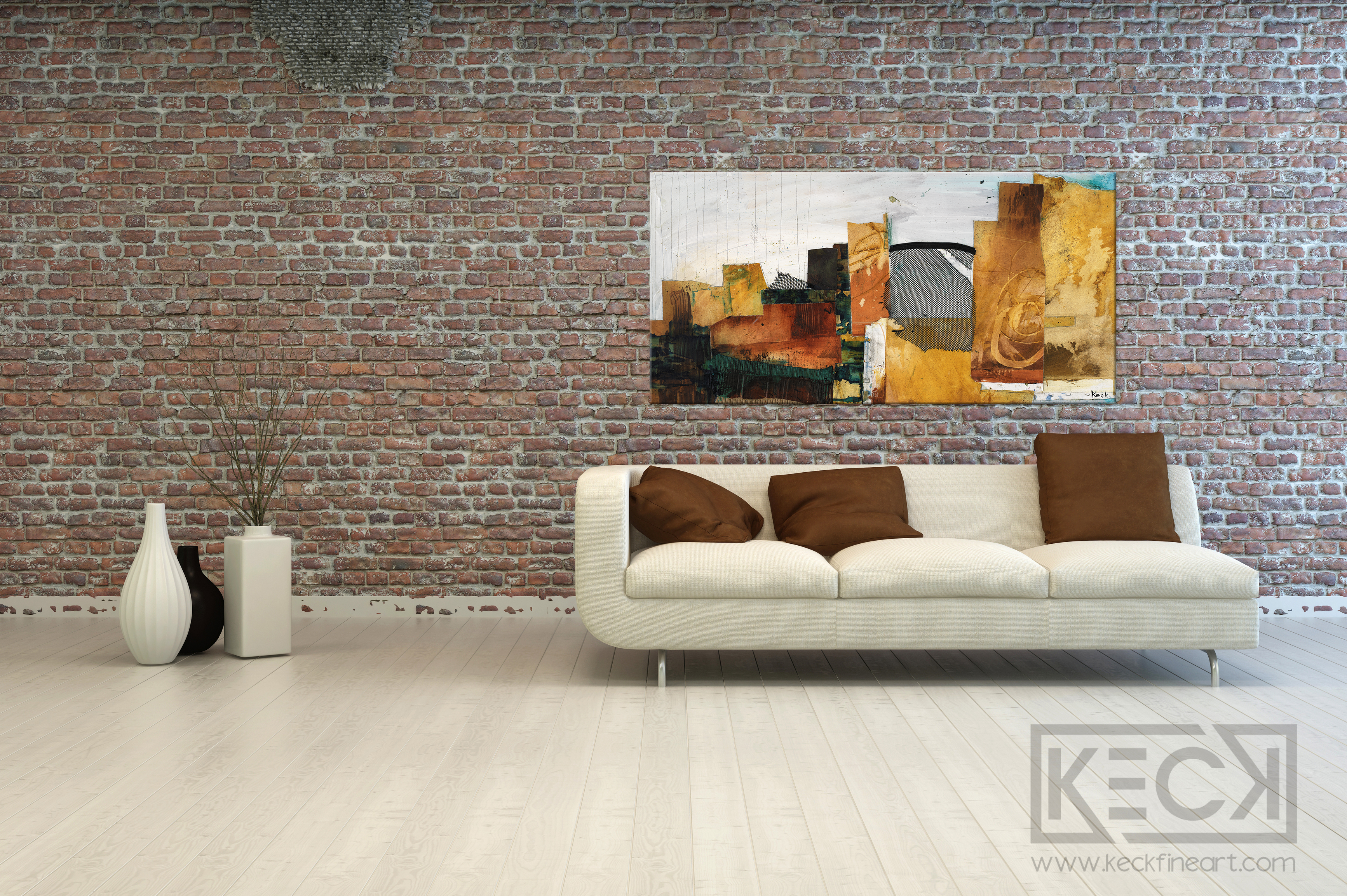 Modern Abstract Skyline Art on Canvas