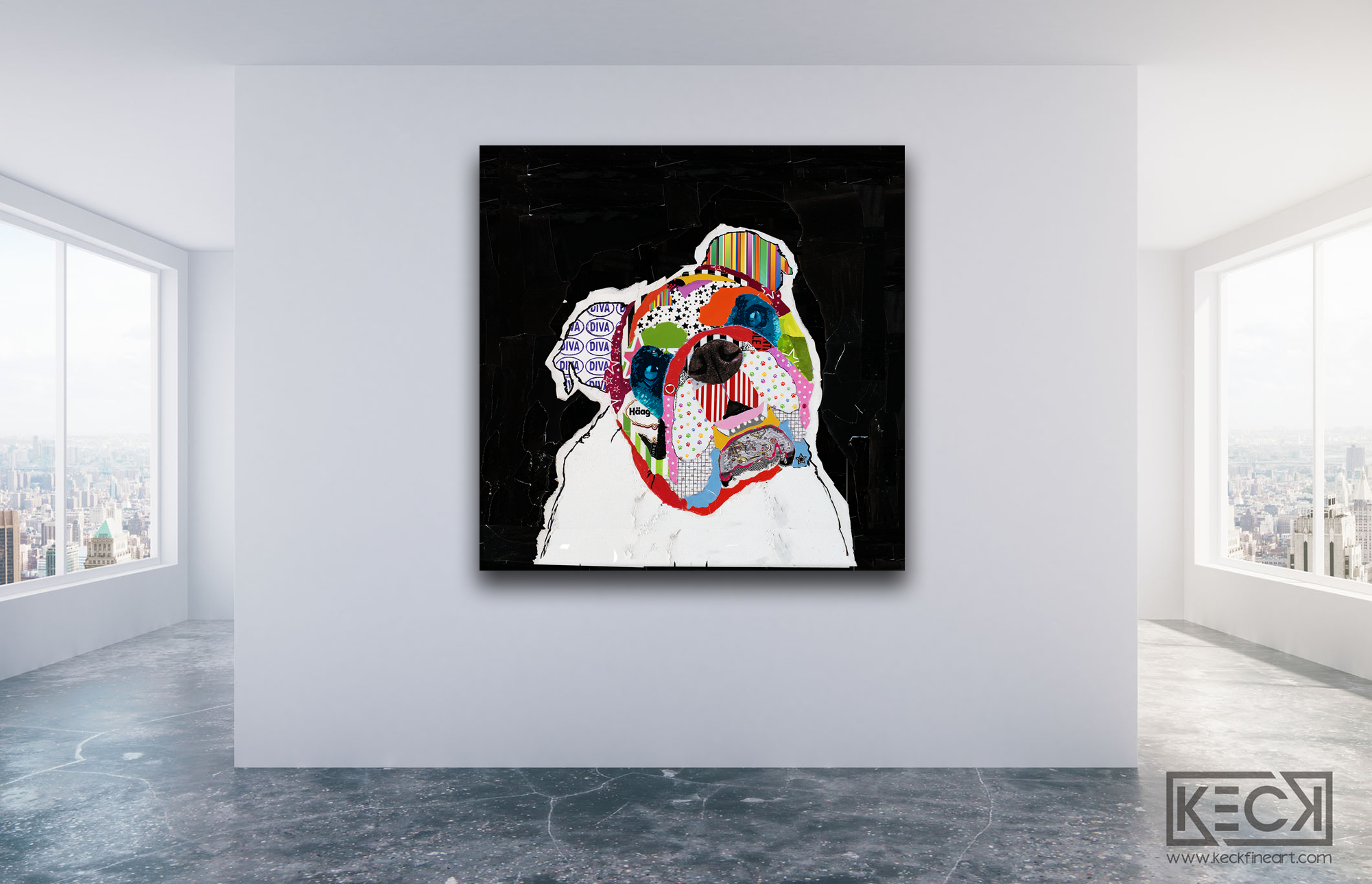 #010907 <br> English Bulldog <br> Dog Art Canvas Print
