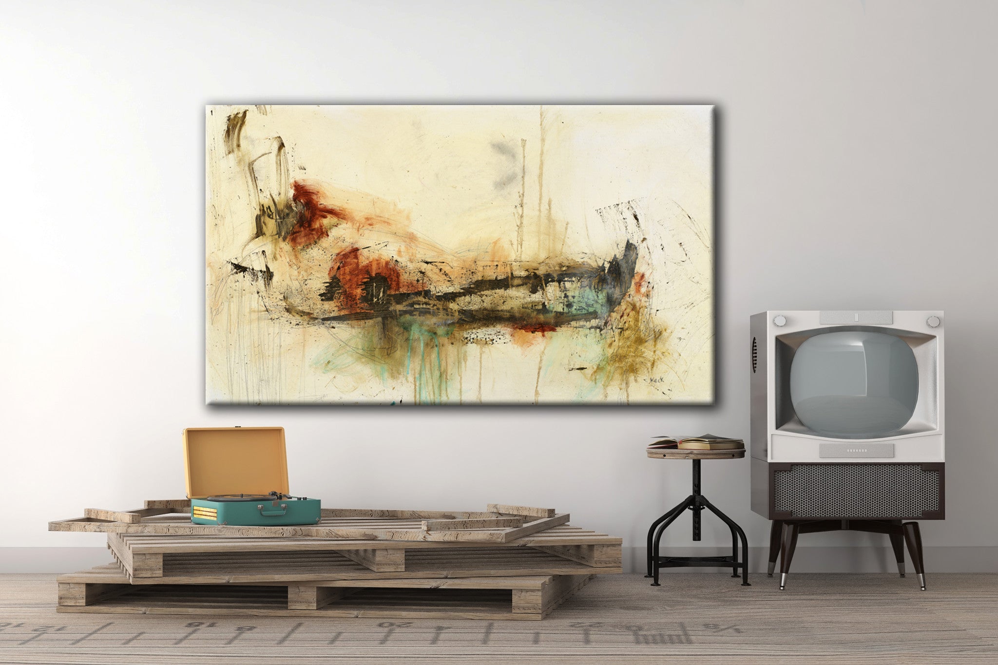 Organic, Raw & Earthy<br>Abstract Art Canvas Print<br>Slowly But Surely