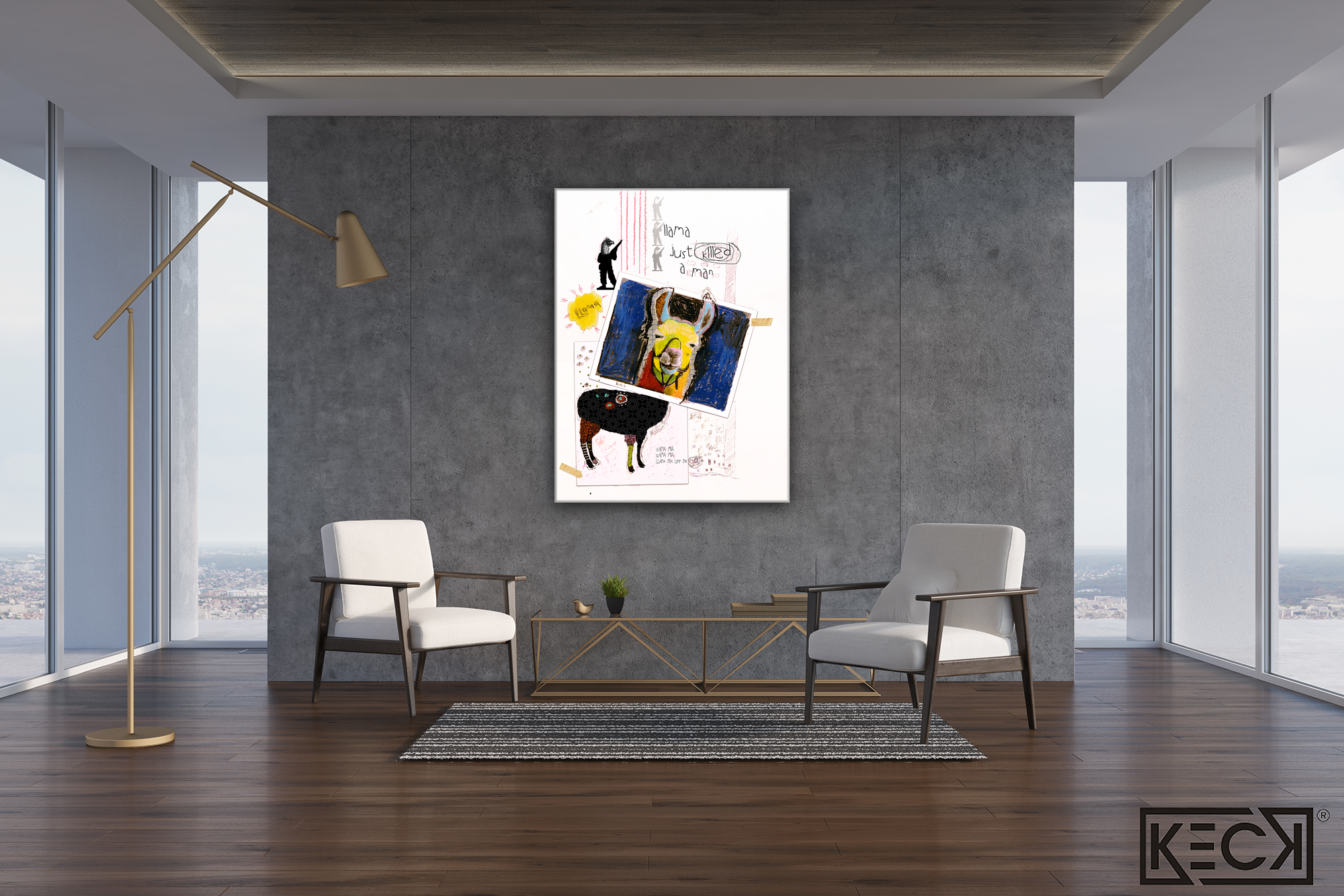 funny llama art