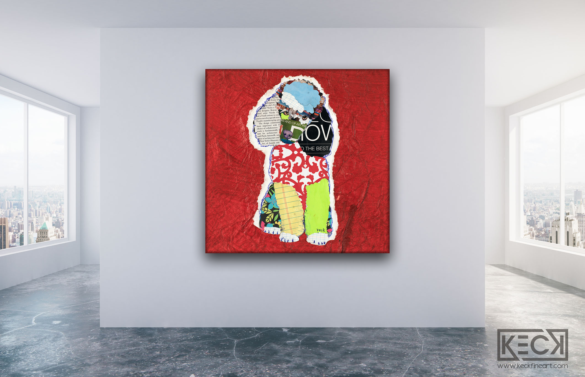 POODLE ART GALLERY | Poodle Artwork for sale | Colorful & Modern Poodle Dog Collage by Michel Keck