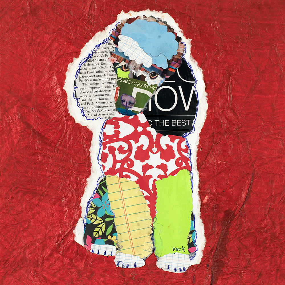 Poodle Dog Art by Michel Keck | Colorful & Modern Poodle Collage Art 