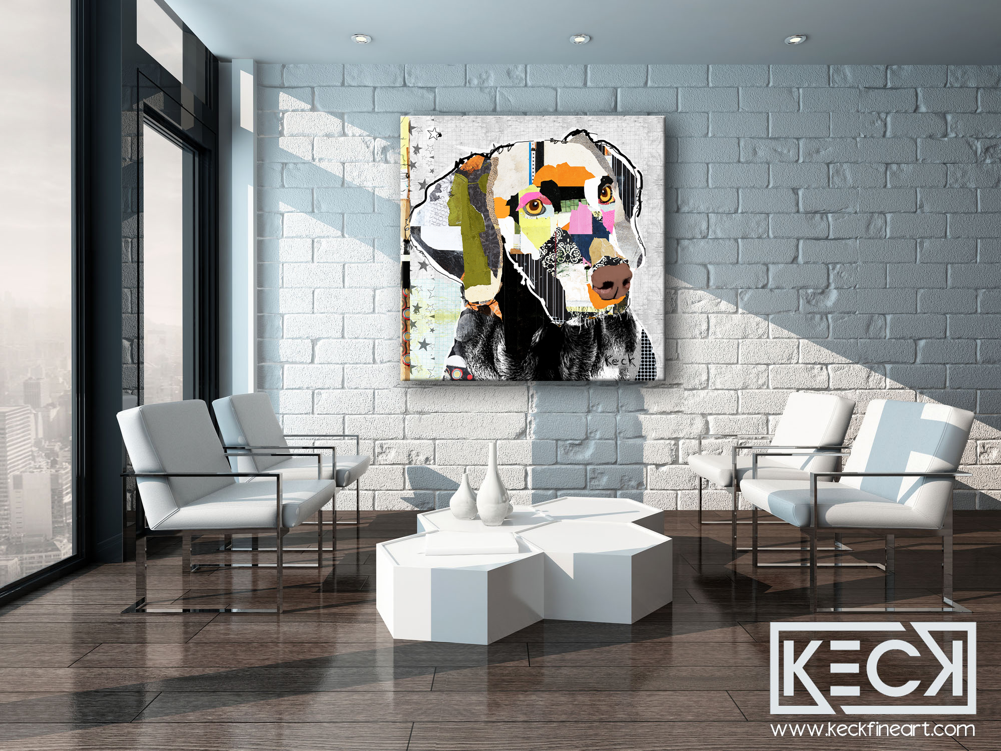 DOG ART PRINTS BY MICHEL KECK
