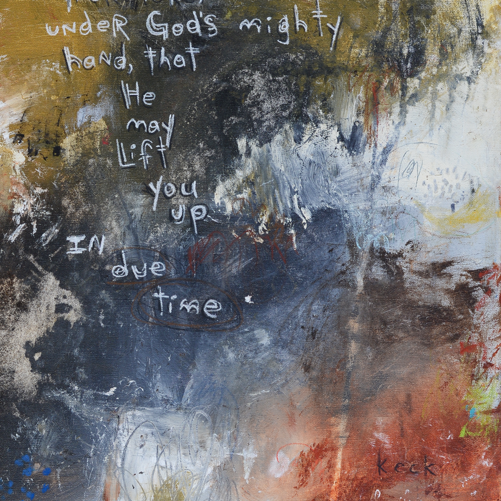 Bible verse in gorgeous abstract art paintings by Michel Keck.