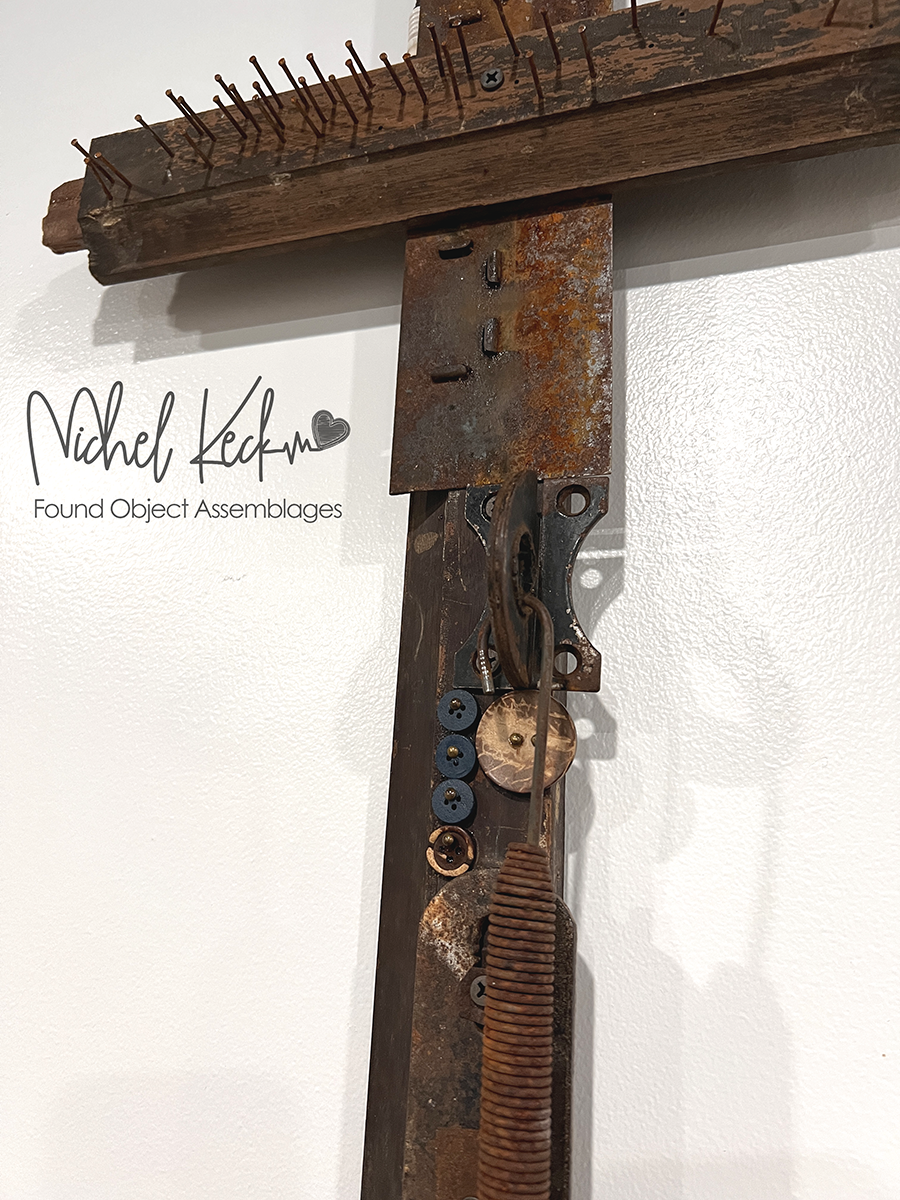 found art industrial art, found object assemblage cross