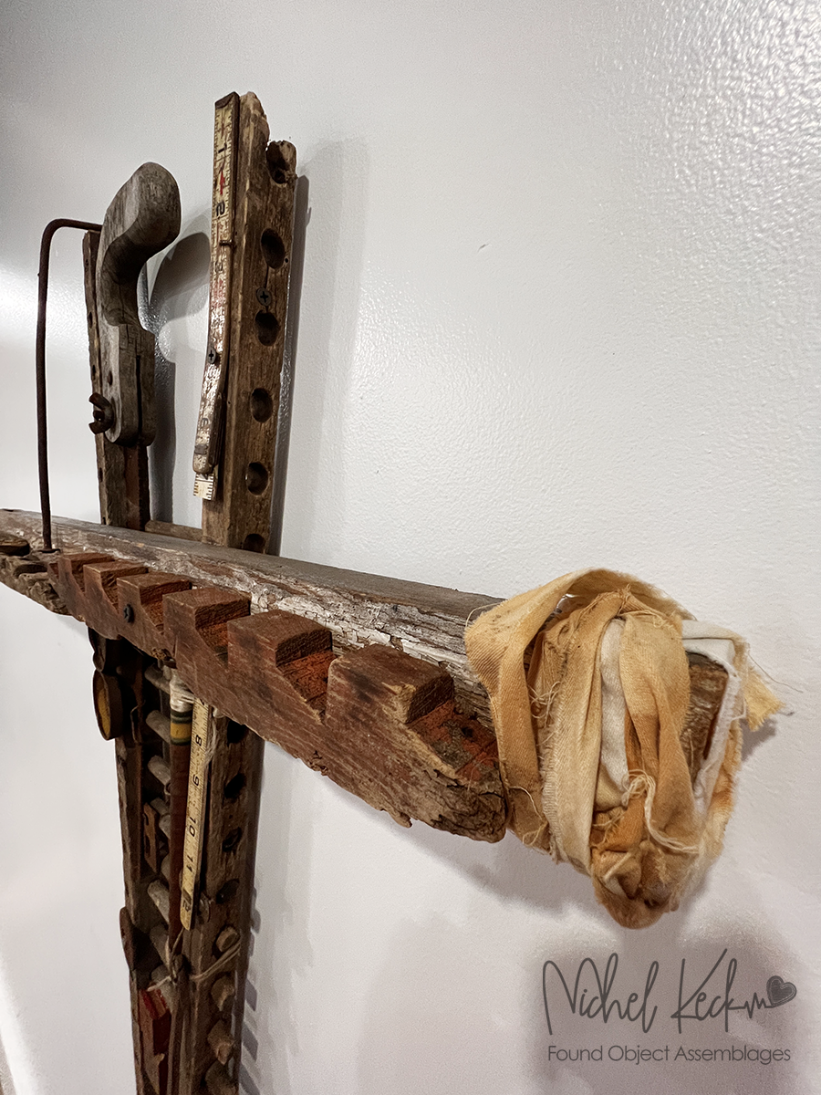 found object assemblage, found object art, found object cross art
