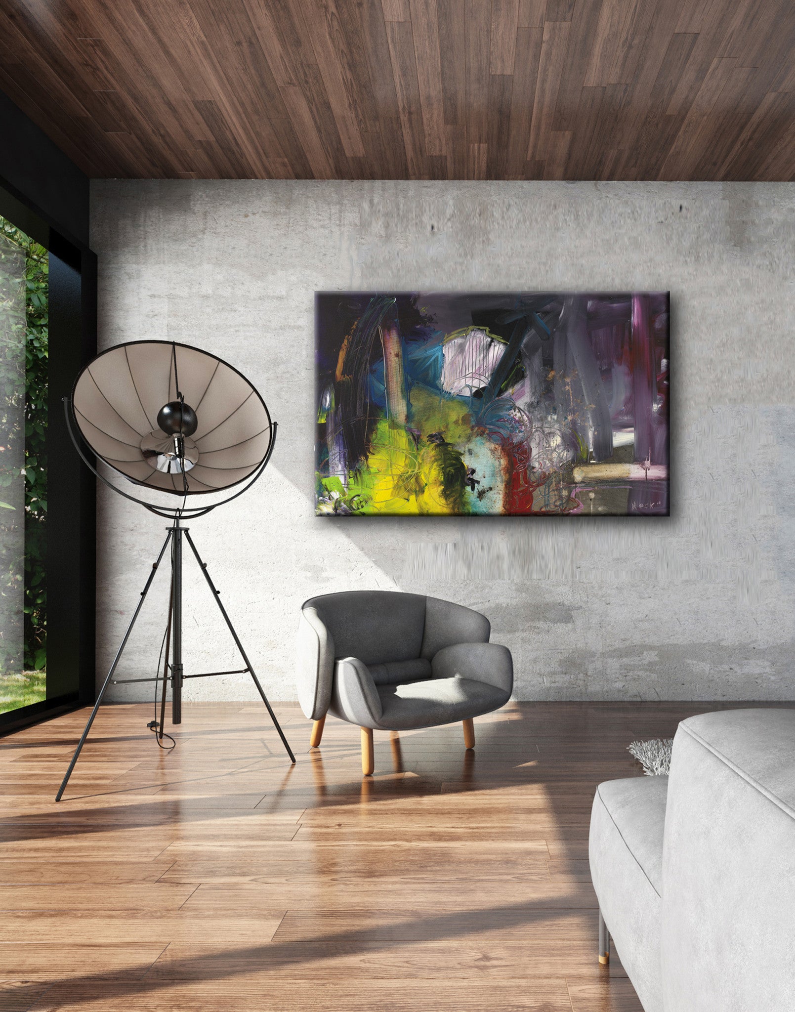 Colorful Abstract Art<br>Canvas Print<br> Paper Cut V