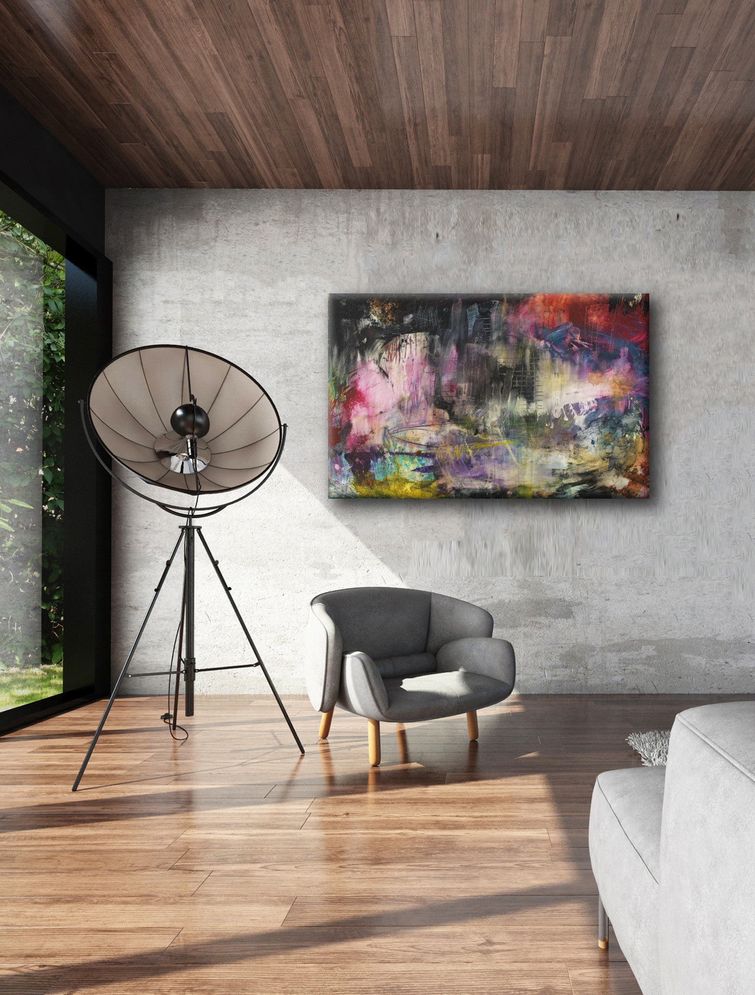 Colorful Abstract Art<br>Canvas Print<br>Paper Cut VI