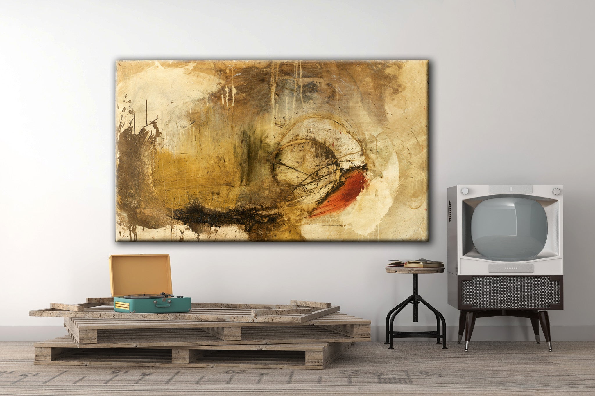 Organic, Raw Earth Tones<br>Abstract Art Canvas Print<br>Catch 22
