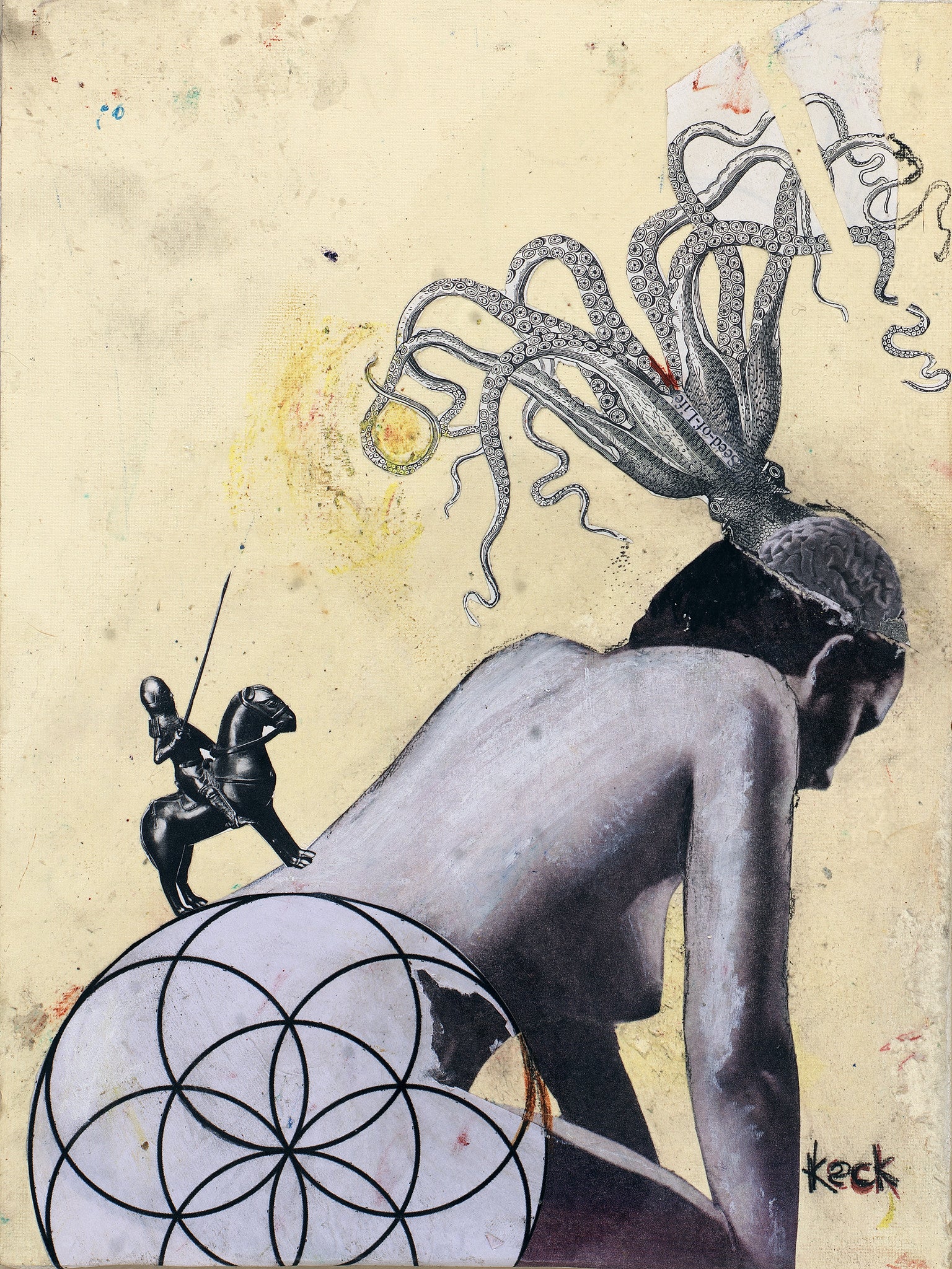 Collage Art Print<br>On Canvas <br>Title: Resurgence