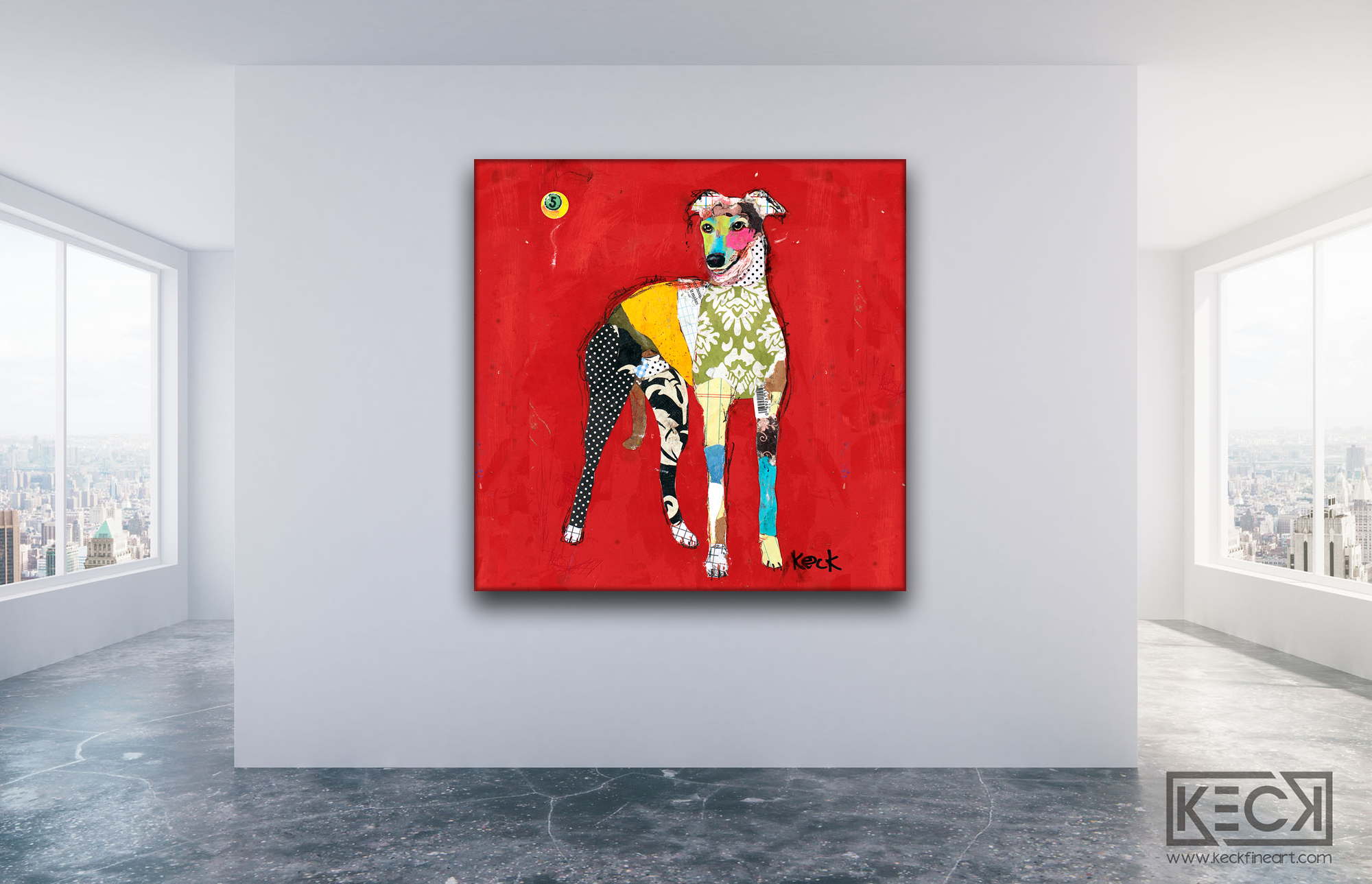 Abstract Dog Art Collage Canvas Prints Forsale