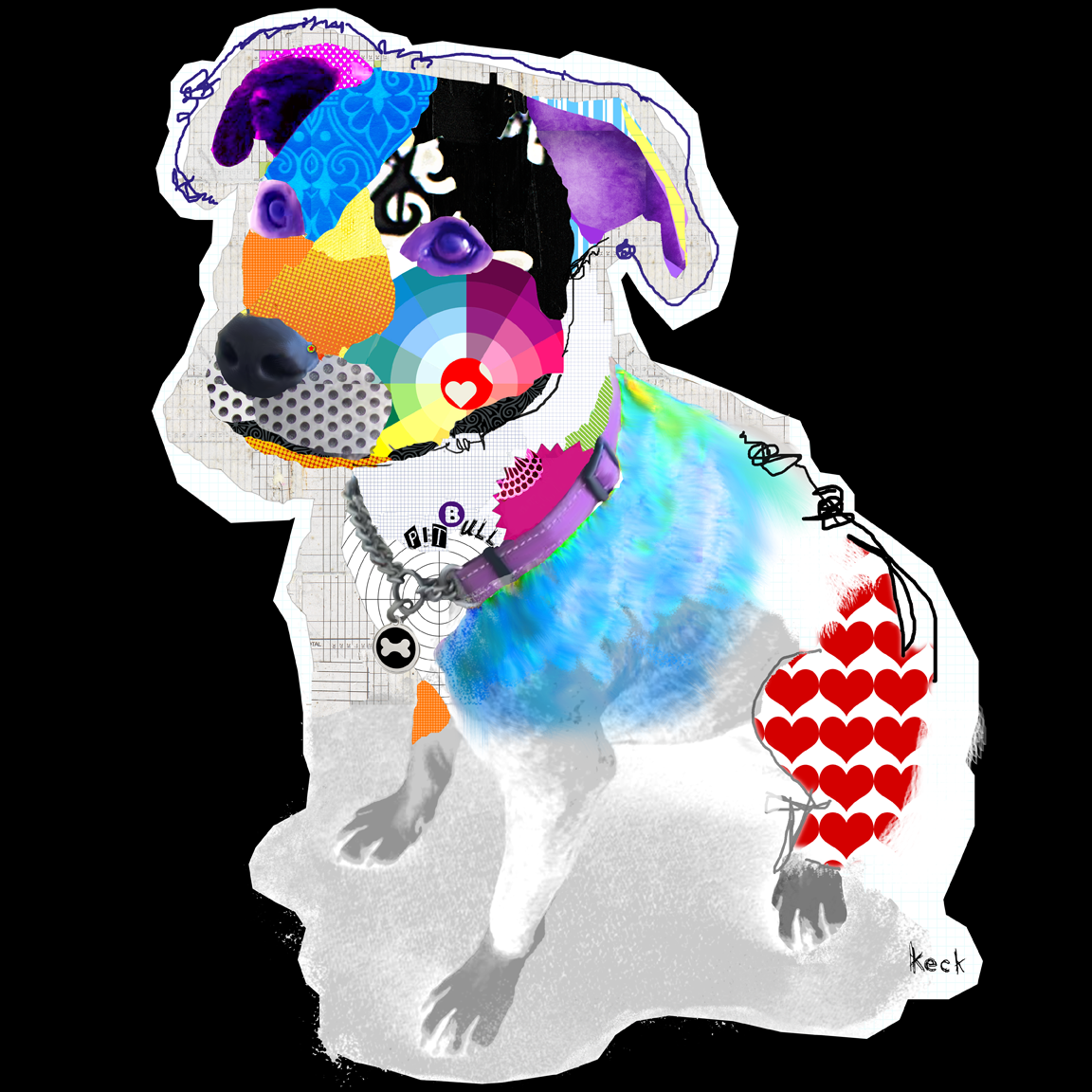 Pit Bull Dog Art Prints on canvas.