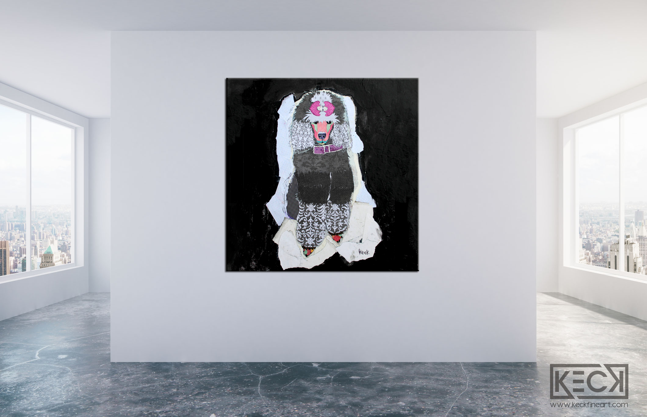 POODLE ART. Dog art prints on canvas. Poodle dog art modern canvas prints. 