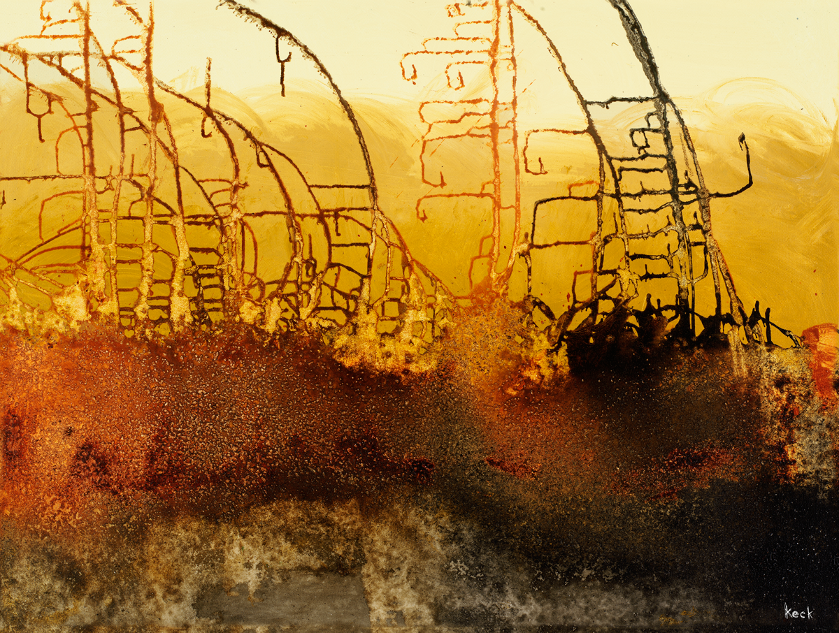 #040616 Gridlock Series <br> Abstract Canvas Art Print