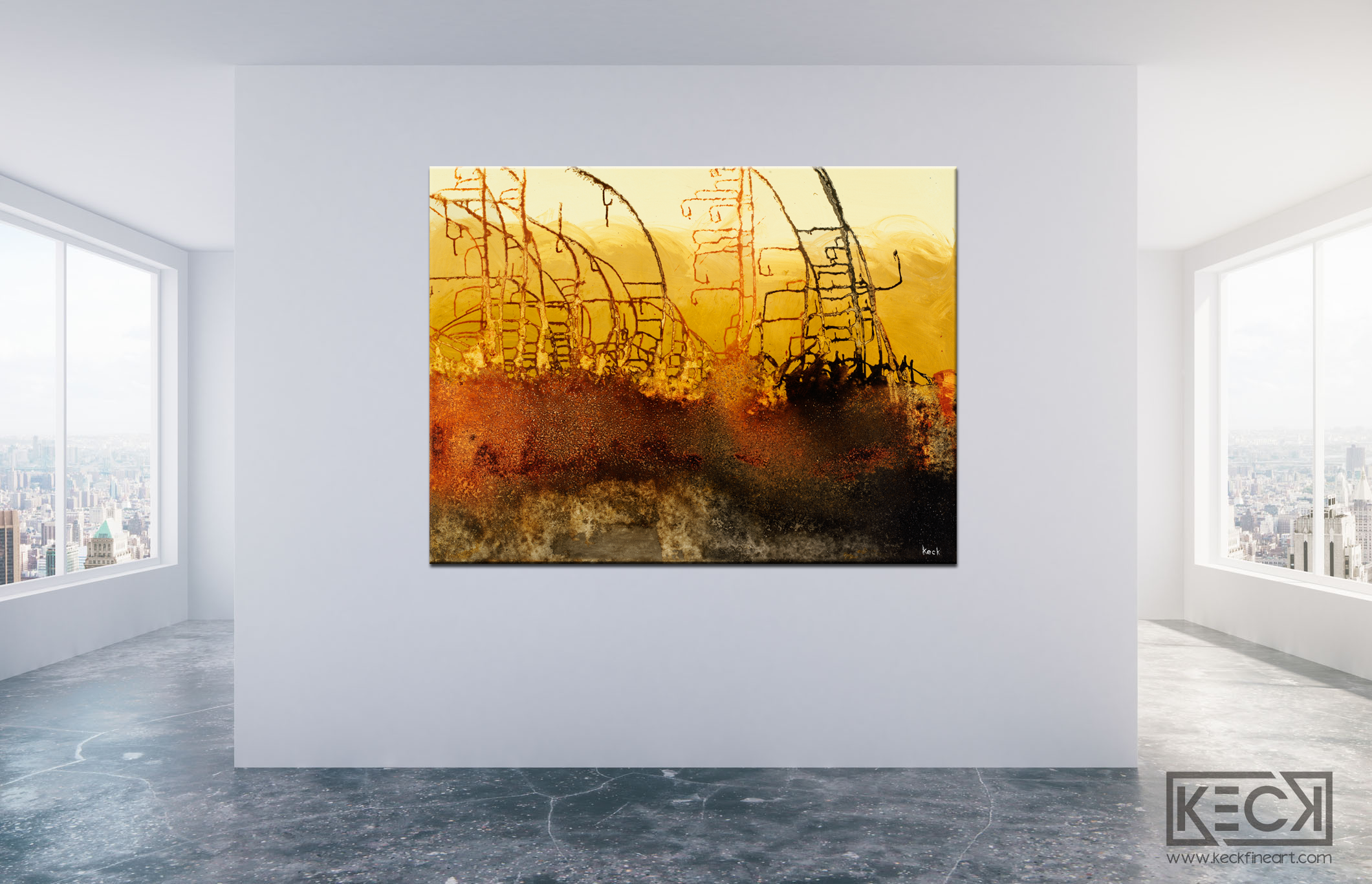 #040616 Gridlock Series <br> Abstract Canvas Art Print