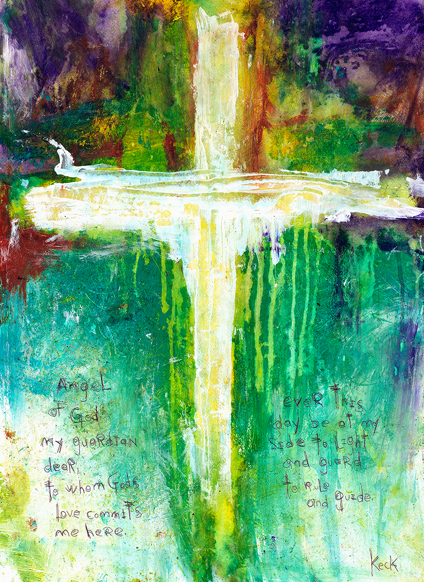 Guardian Angel Prayer Print By Michel Keck