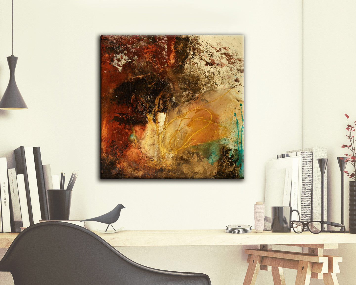 Organic, Raw Earth Tones<br>Abstract Art Canvas Print<br> Title: Where There Is A Will..