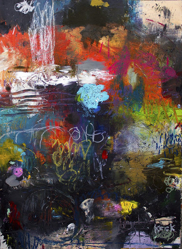 Colorful Abstract Art<br>Canvas Print <br> Title: I'm Not Impressed