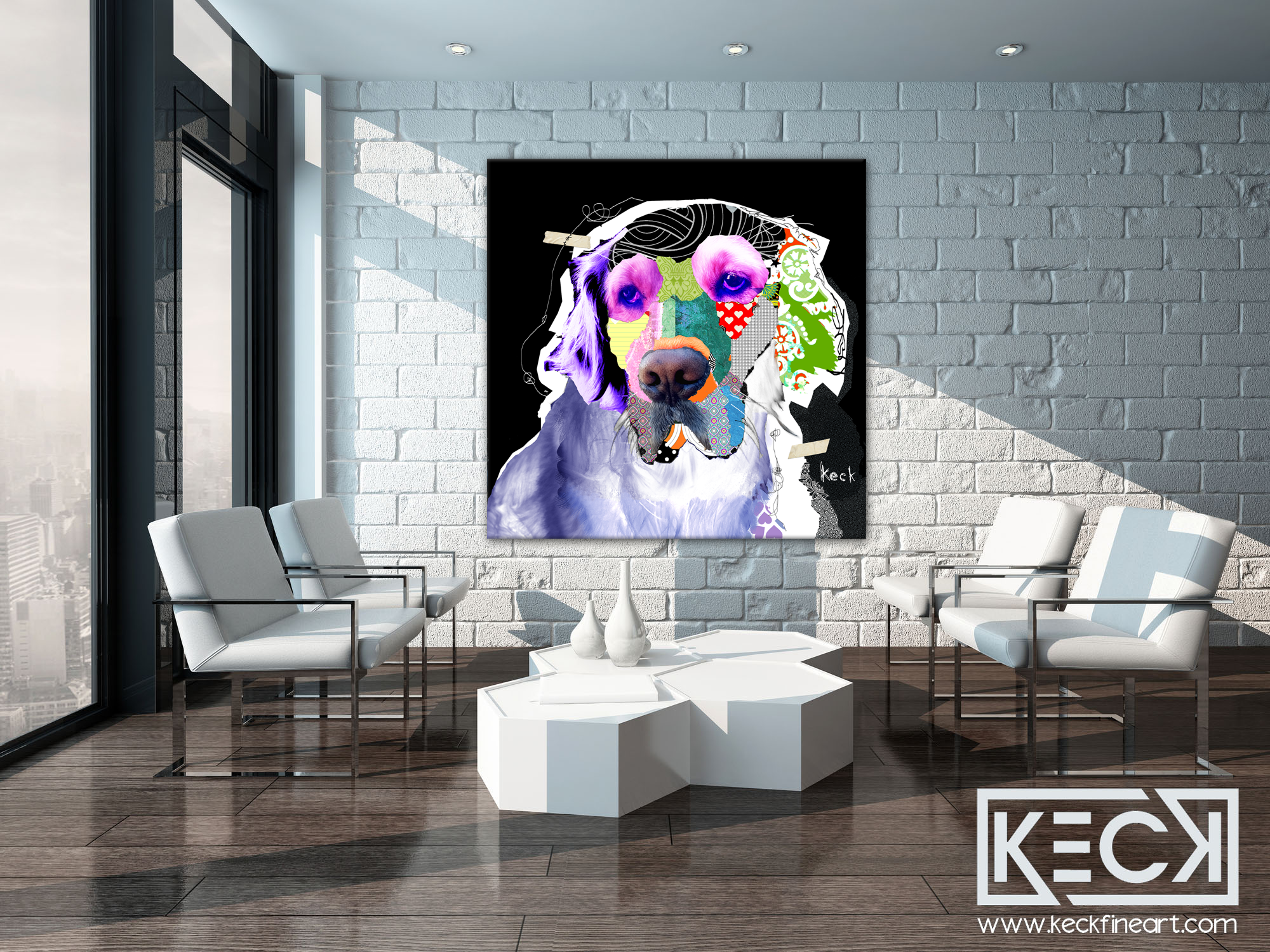 Golden Retriever Art. colorful art prints of the Golden Retriever dog