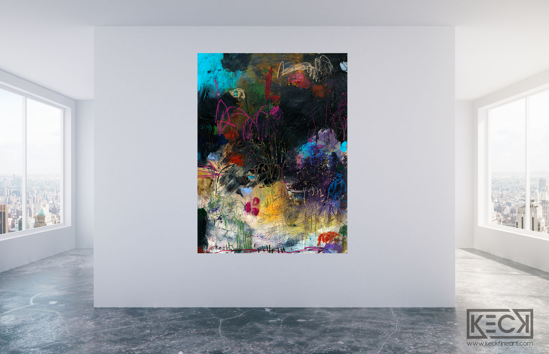 LARGE ABSTRACT CANVAS ART PRINTS BY MICHEL KECK