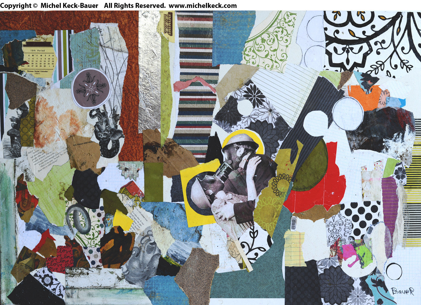 Collage Art Print <br>On Canvas<br>With a Little Luck