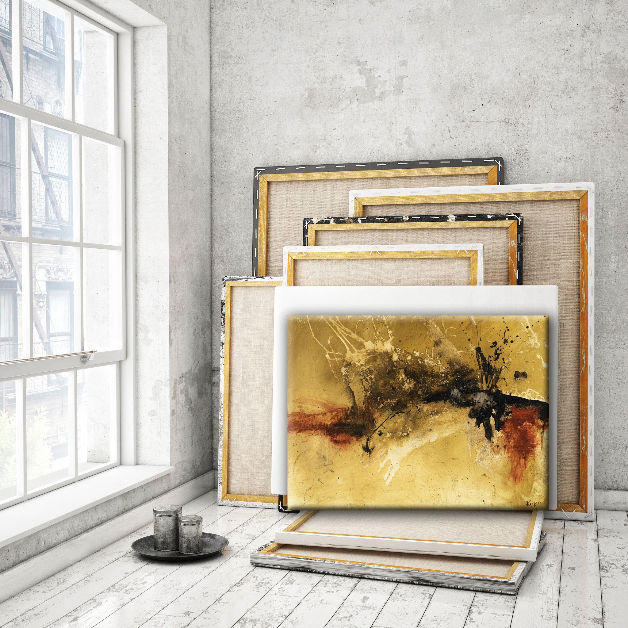 Raw, Earth Tones & Organic<br>Abstract Art Canvas Print<br> By Your Side