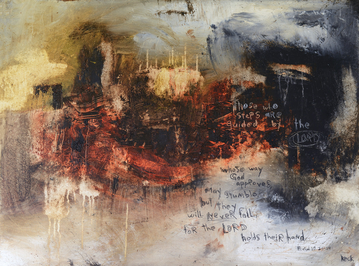 Modern religious abstract prints with bible verse by Michel Keck