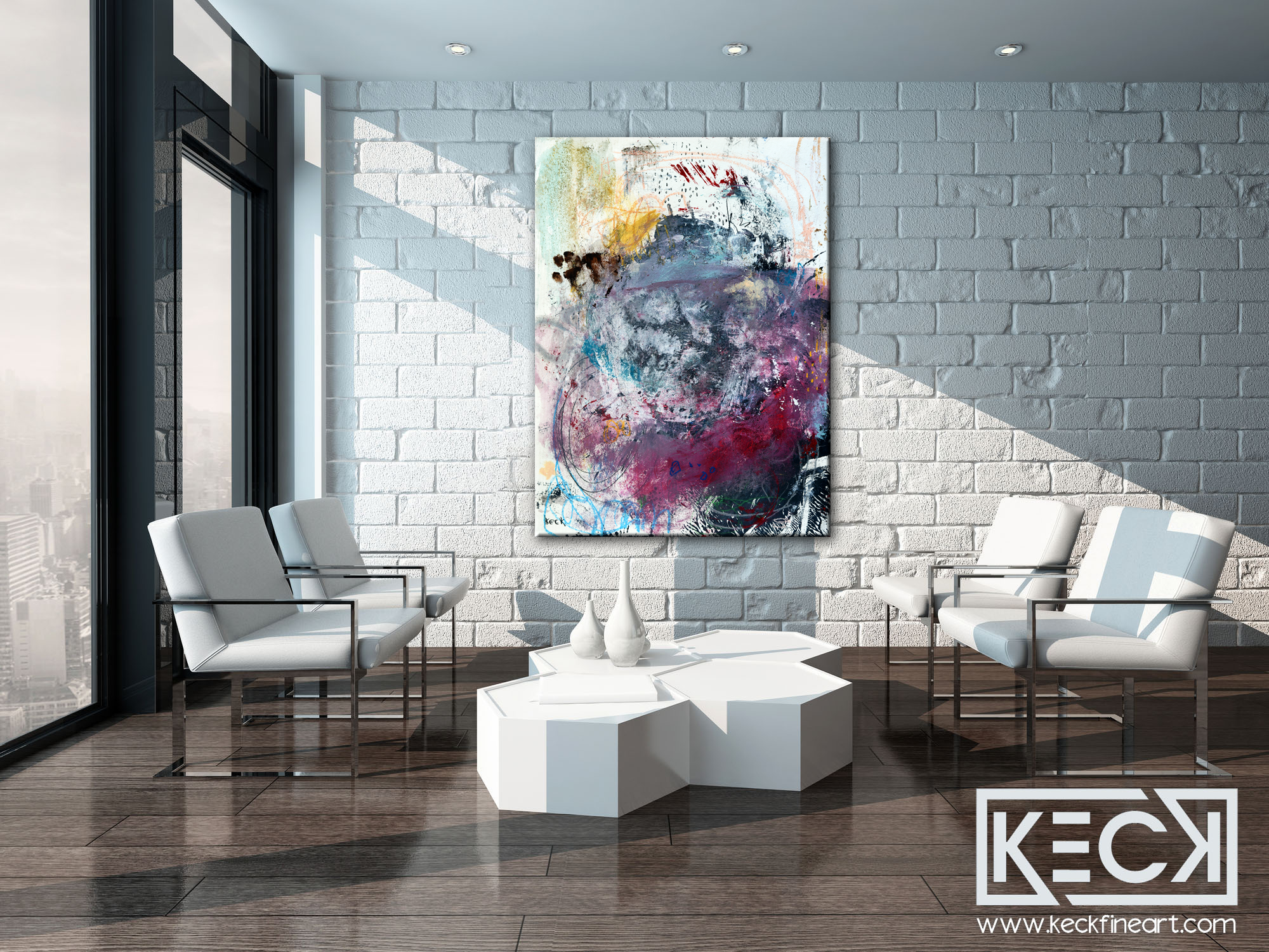 HUGE ABSTRACT CANVAS PRINTS BY MICHEL KECK